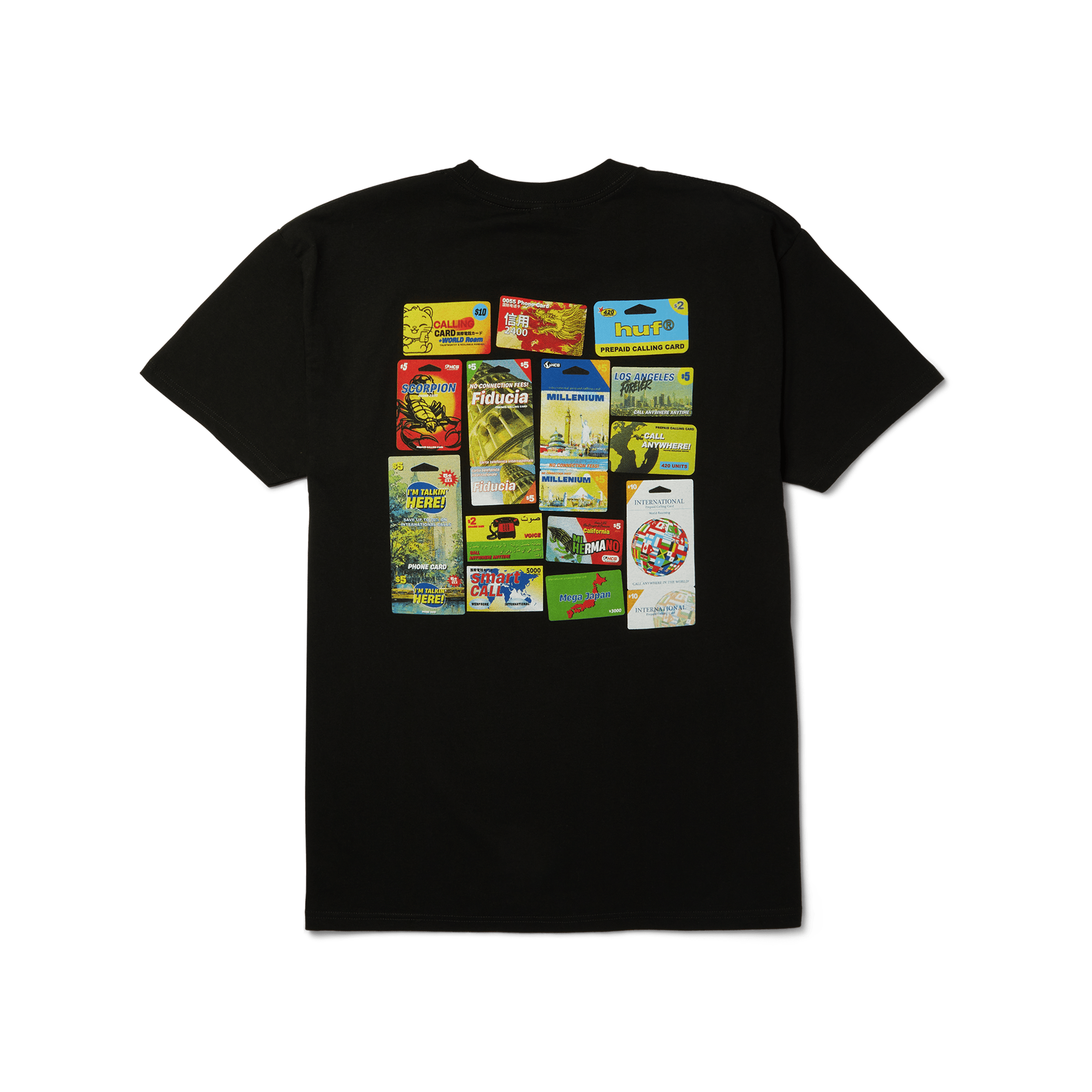 Calling Cards T-Shirt | Black front view