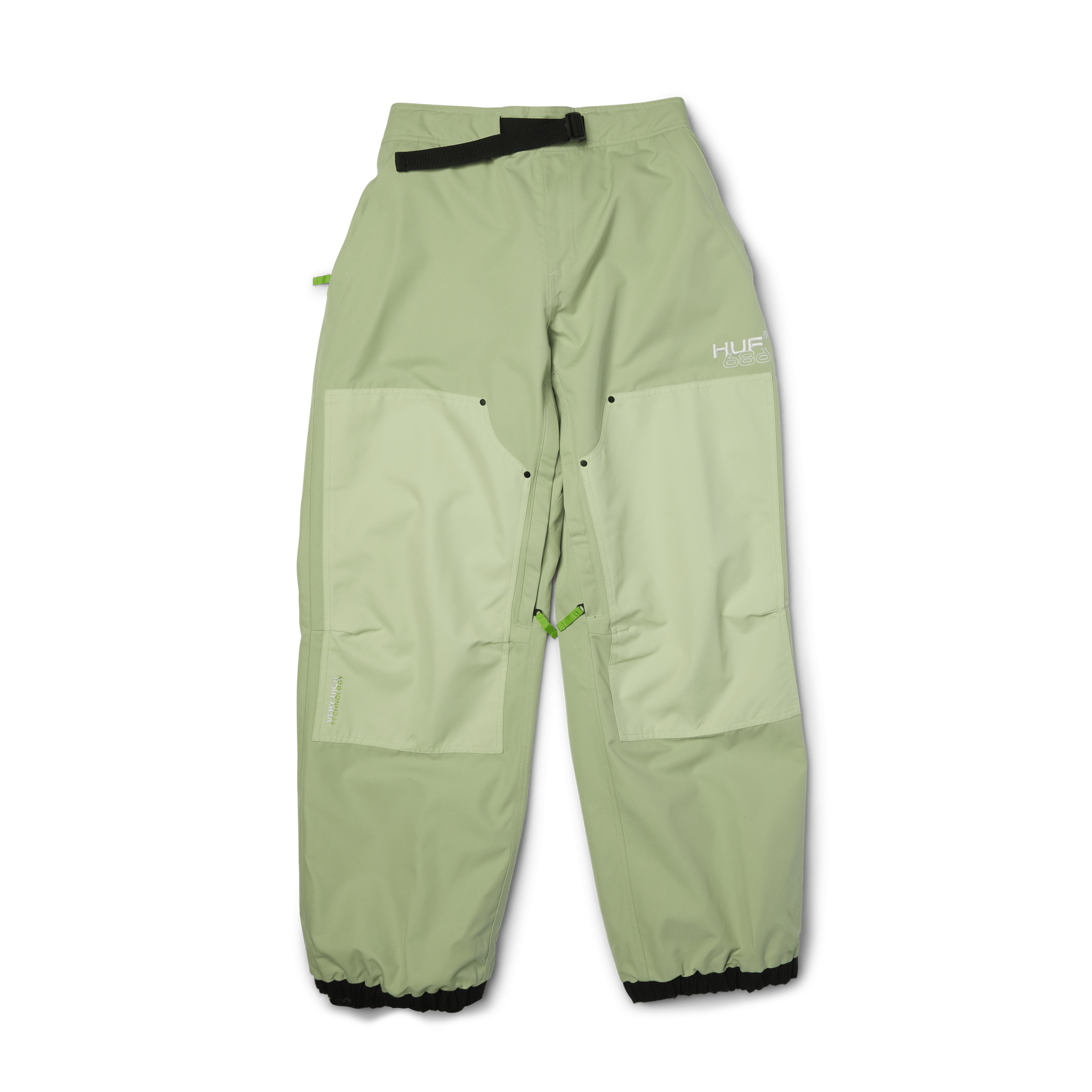 HUF x 686 Double H Shell Pant | Huf Green front view