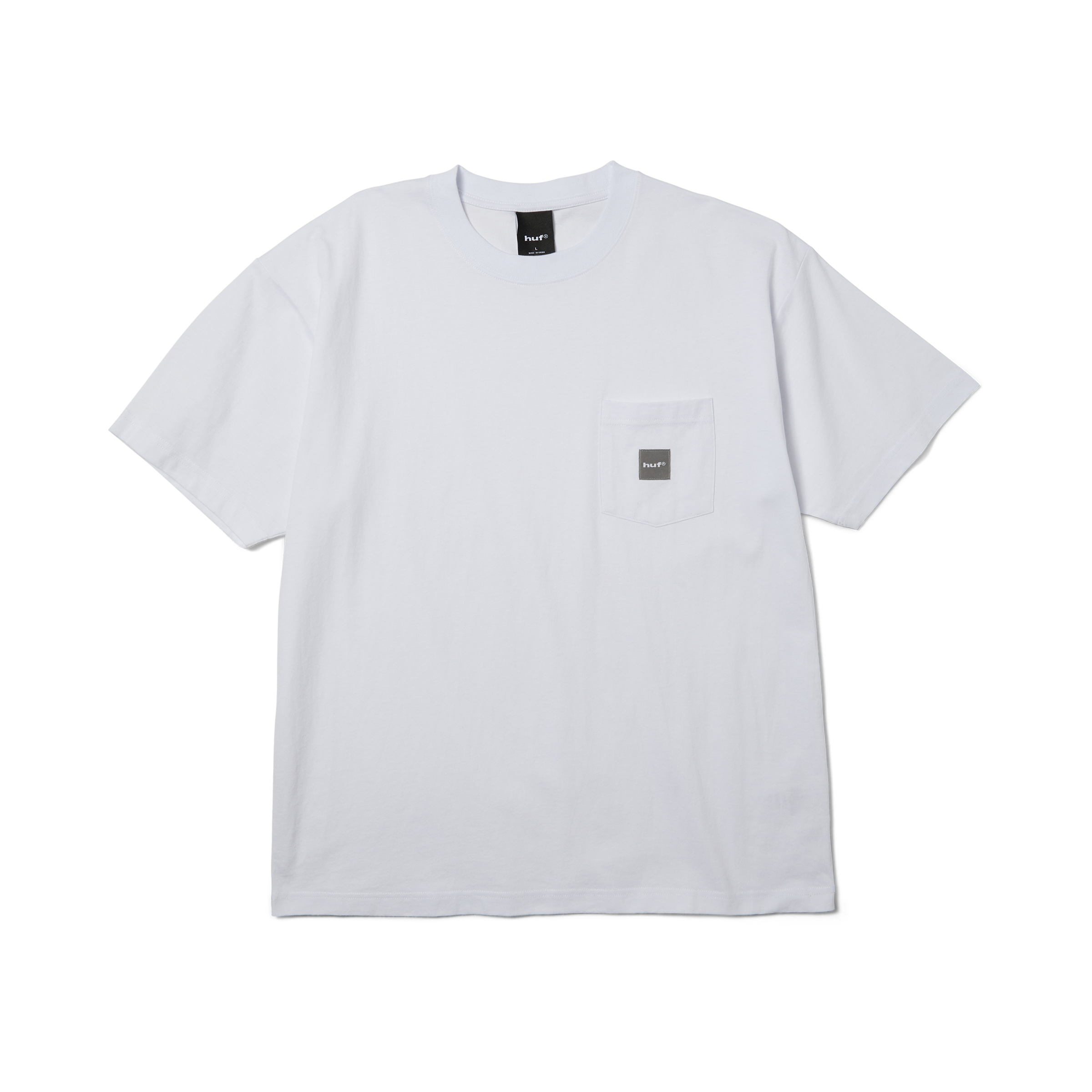 Box Logo Pocket T-Shirt | White Grey front view