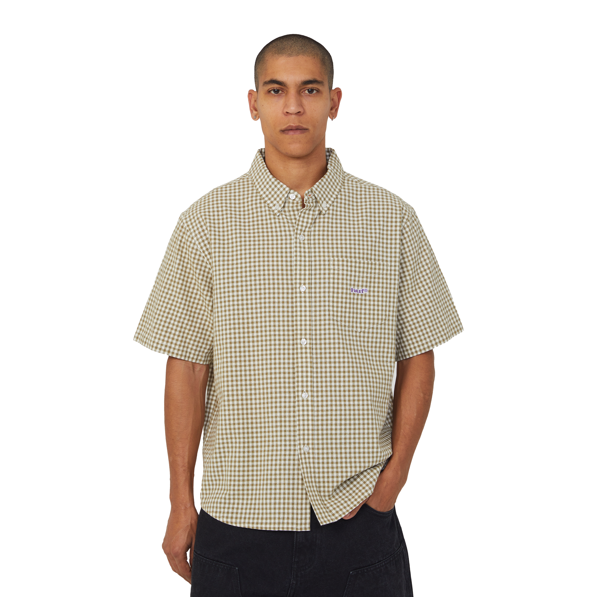 89 Micro Gingham Oxford Shirt | Natural view 2