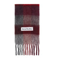 ACNE STUDIOS Red & Gray Check Fringe Scarf
