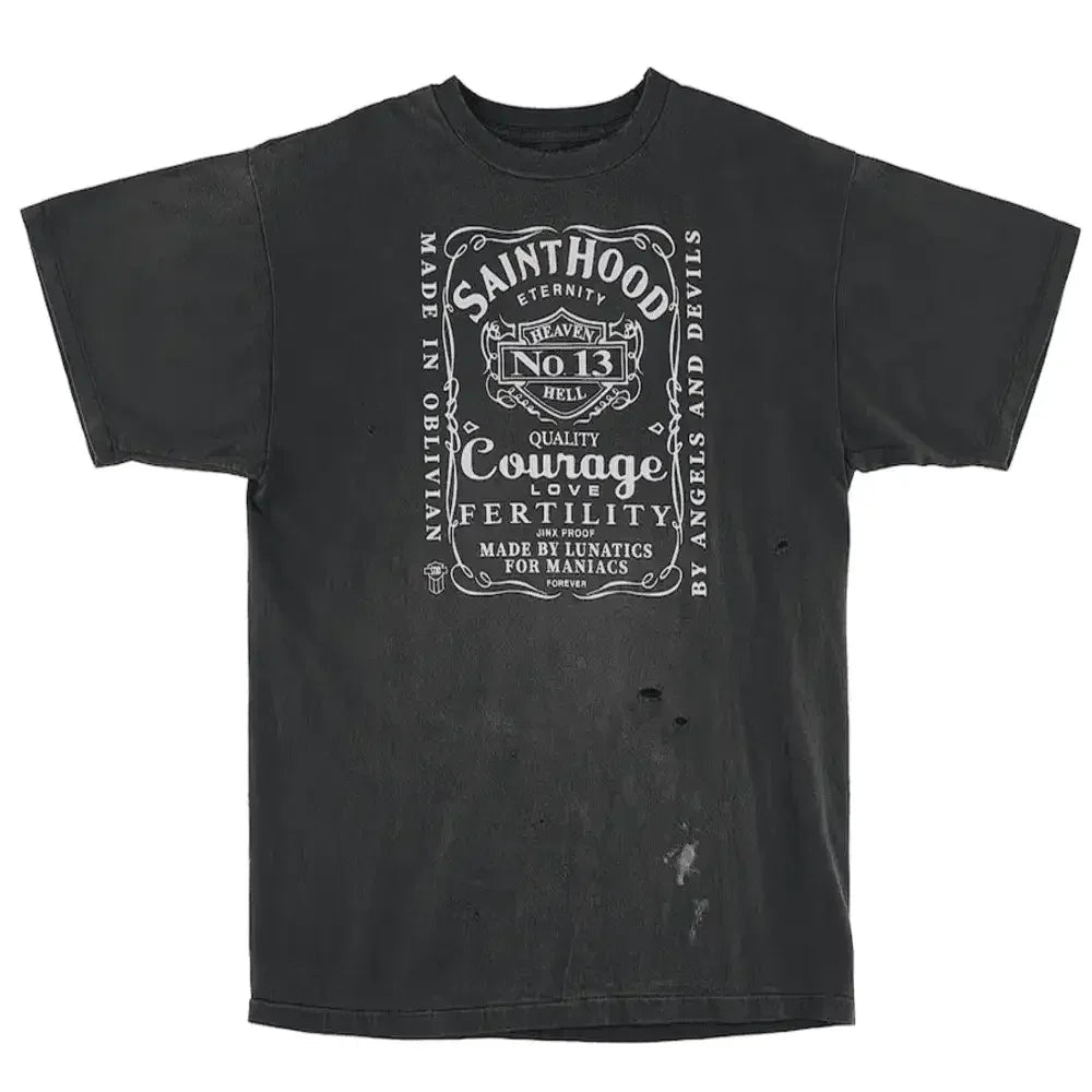 Neighborhood x Saint Michael Skull Biker T-Shirt Vintage Black