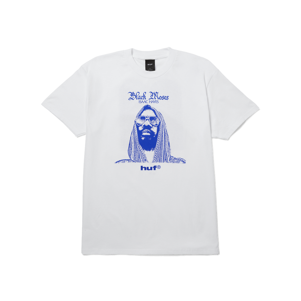 HUF x Isaac Hayes Black Moses Heavyweight T-Shirt | White front view