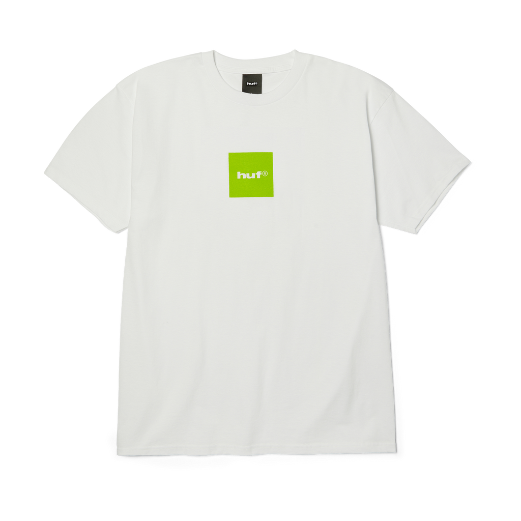 Box Logo T-Shirt | White Huf Green front view