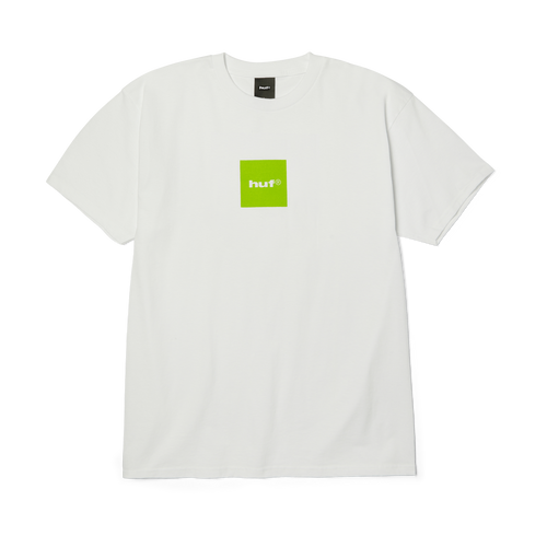 Box Logo T-Shirt | White Huf Green front view