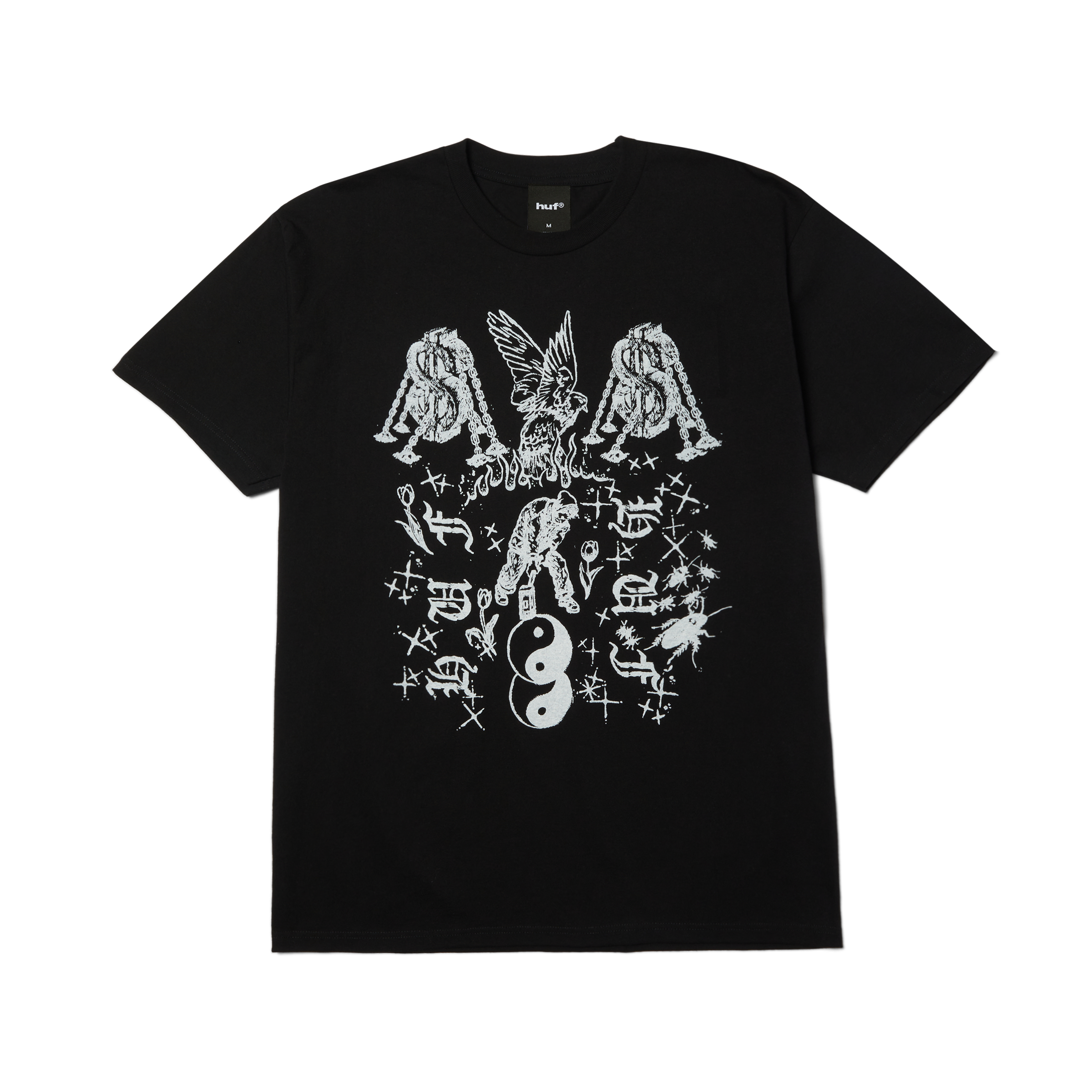 Captial Punishment T-Shirt | Black front view