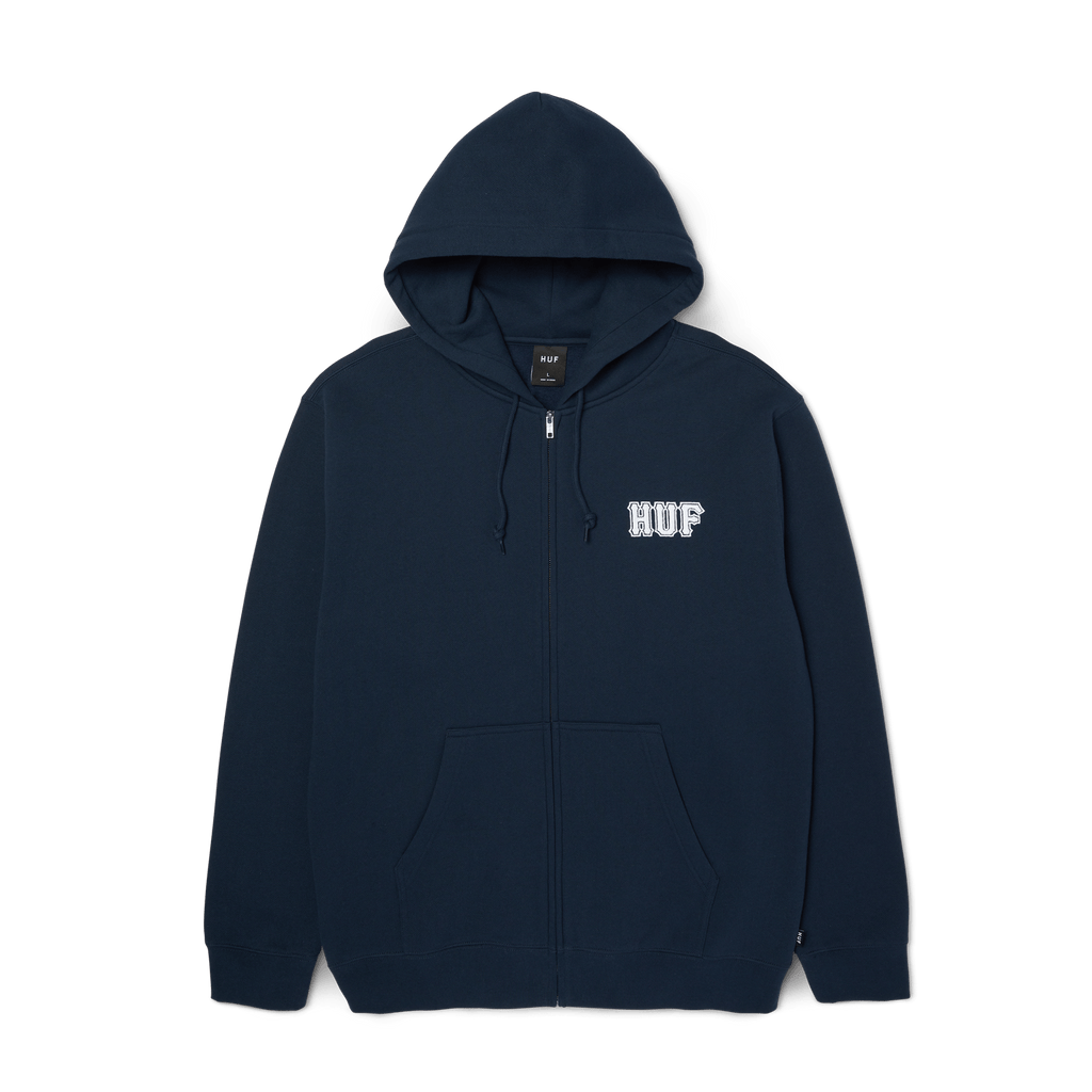 Classic Logo Full-Zip Hoodie | Navy front view