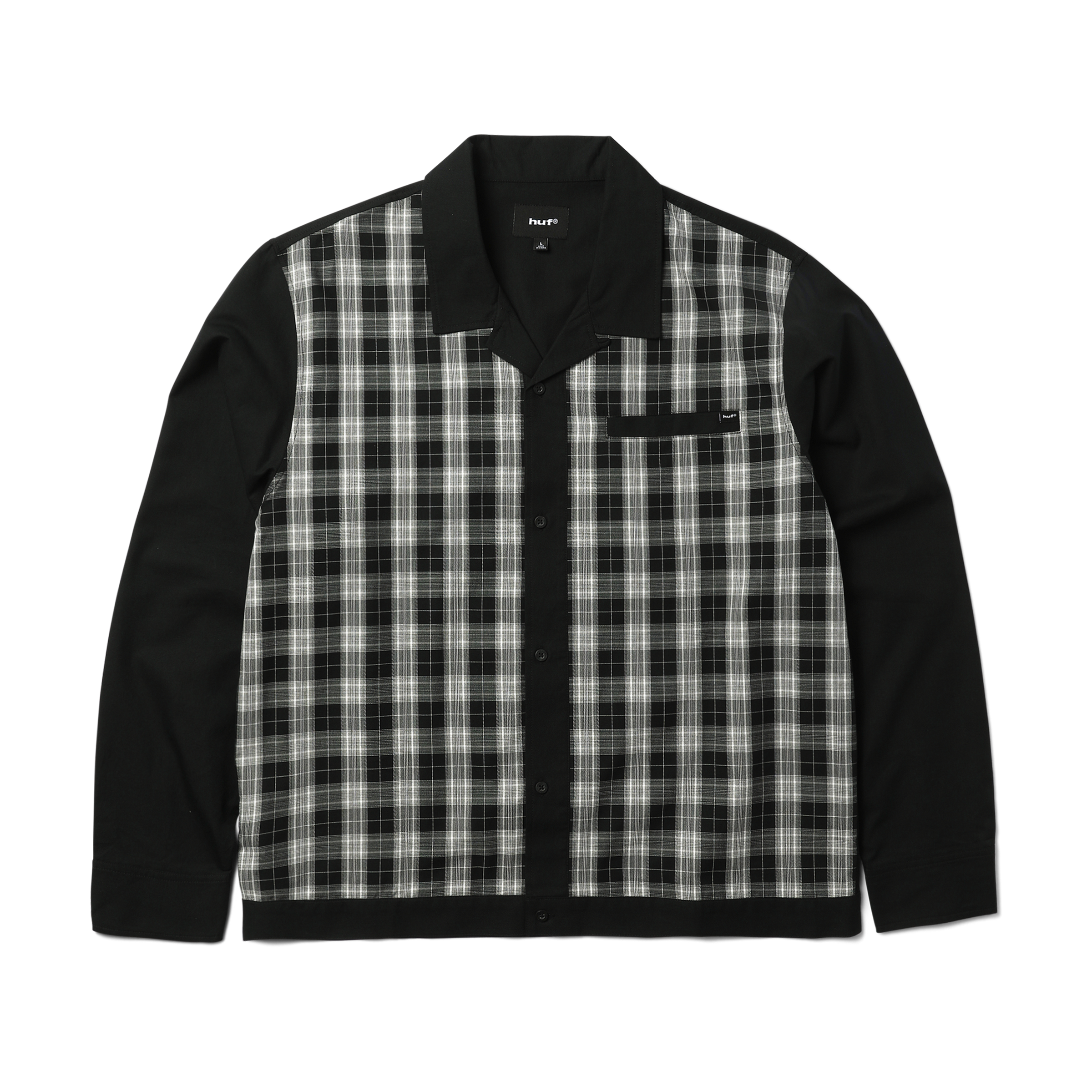 Coolidge Plaid Long Sleeve T-Shirt Shirt | Black front view