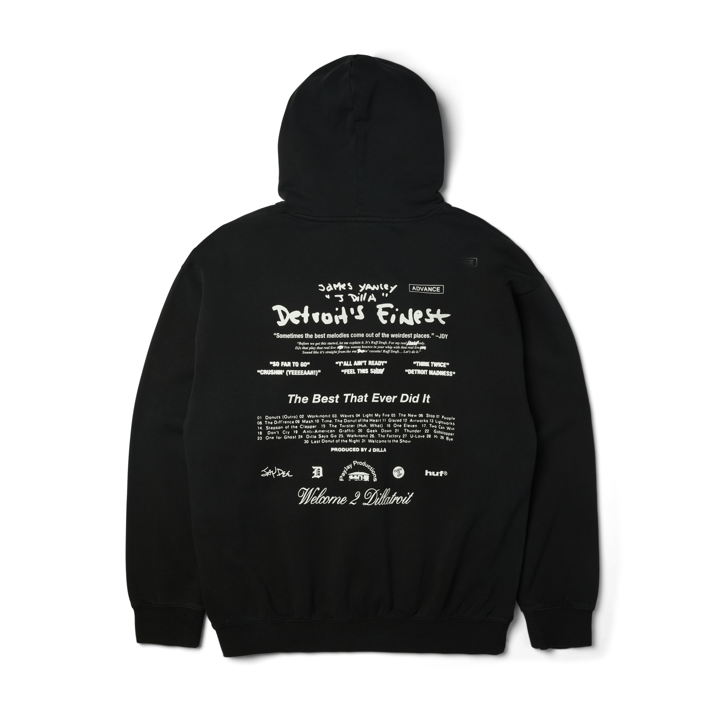 HUF x J Dilla Diggin Washed Pullover Hoodie | Washed Black view 2