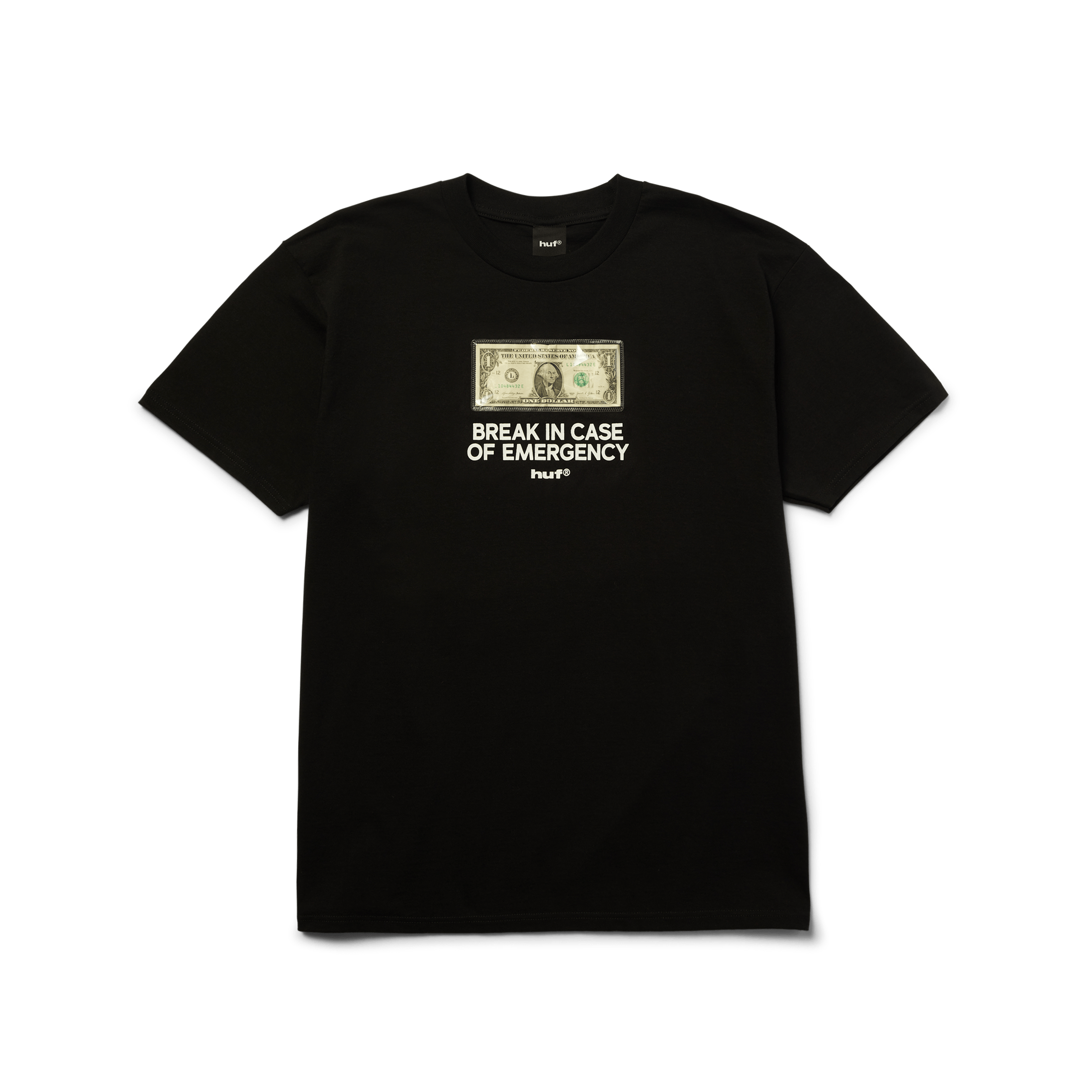 Emergency Fund T-Shirt | Black front view