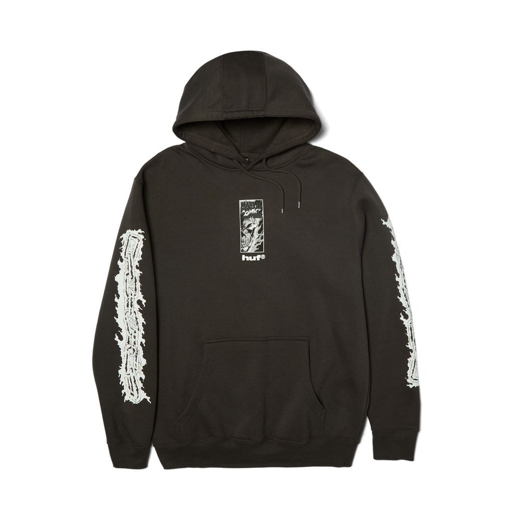 huf x Marvel Ghost Rider Pullover Hoodie | Washed Black view 2