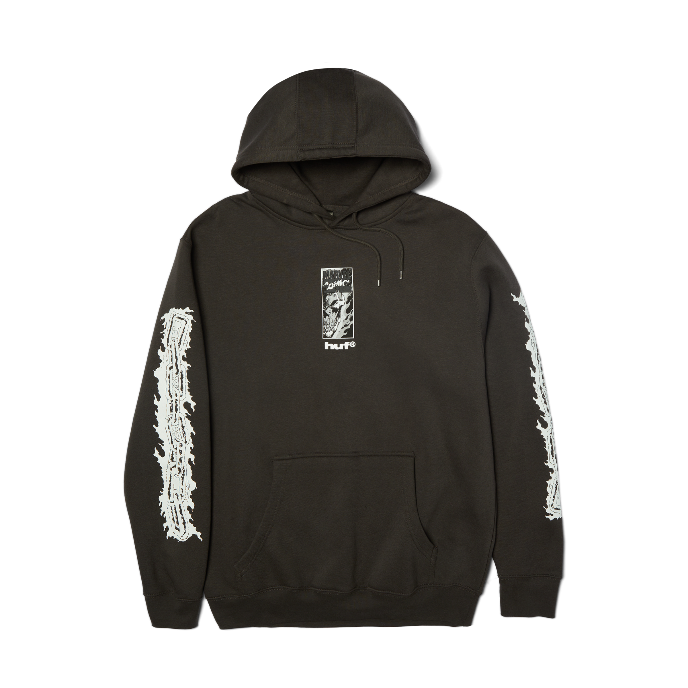 huf x Marvel Ghost Rider Pullover Hoodie | Washed Black view 2
