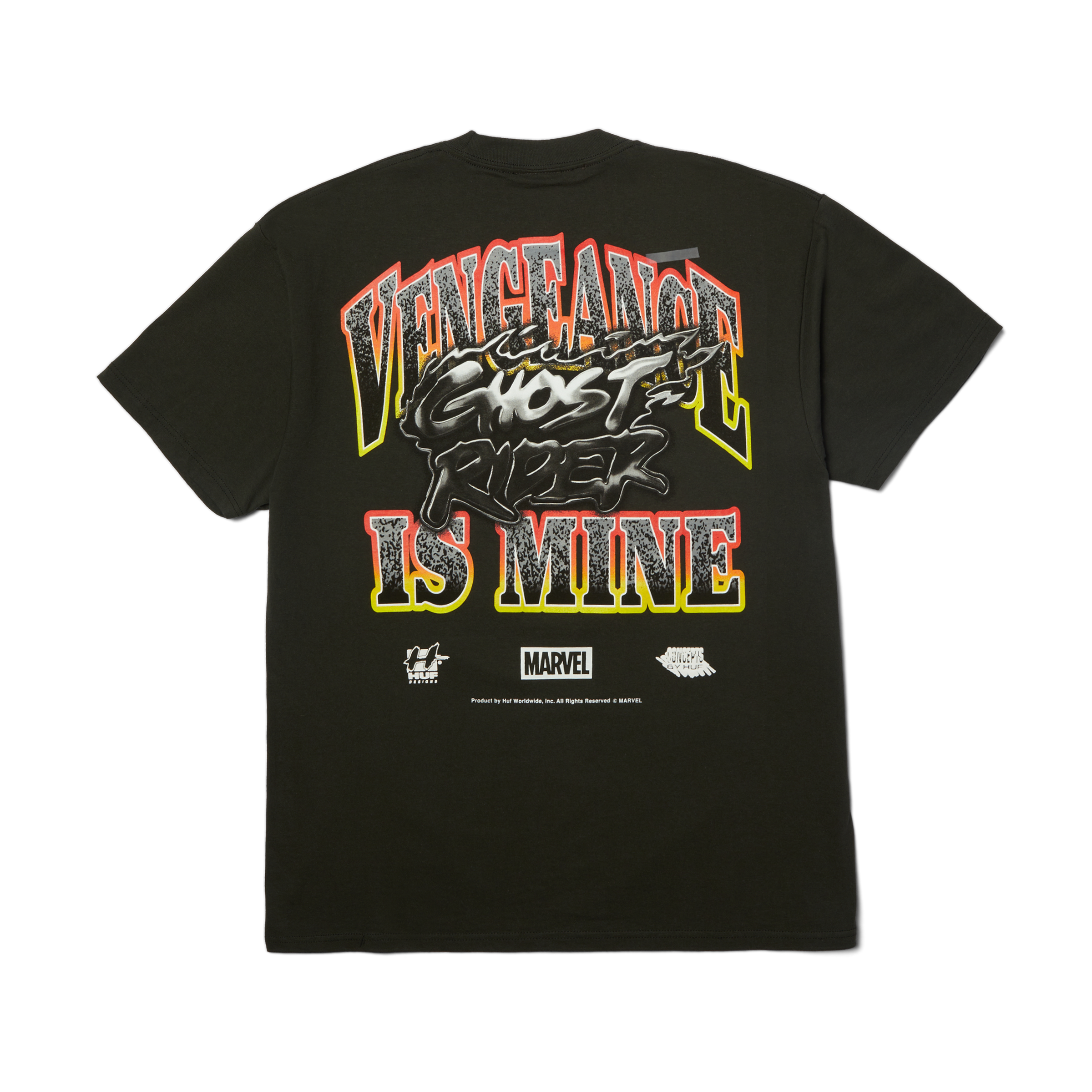 huf x Marvel Ghost Rider Vengeance T-Shirt | Washed Black view 2