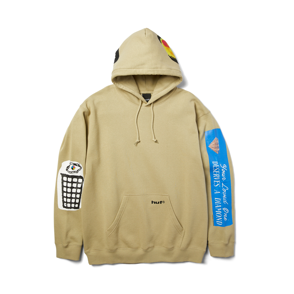 Gimme The Loot Pullover Hoodie | Sand front view