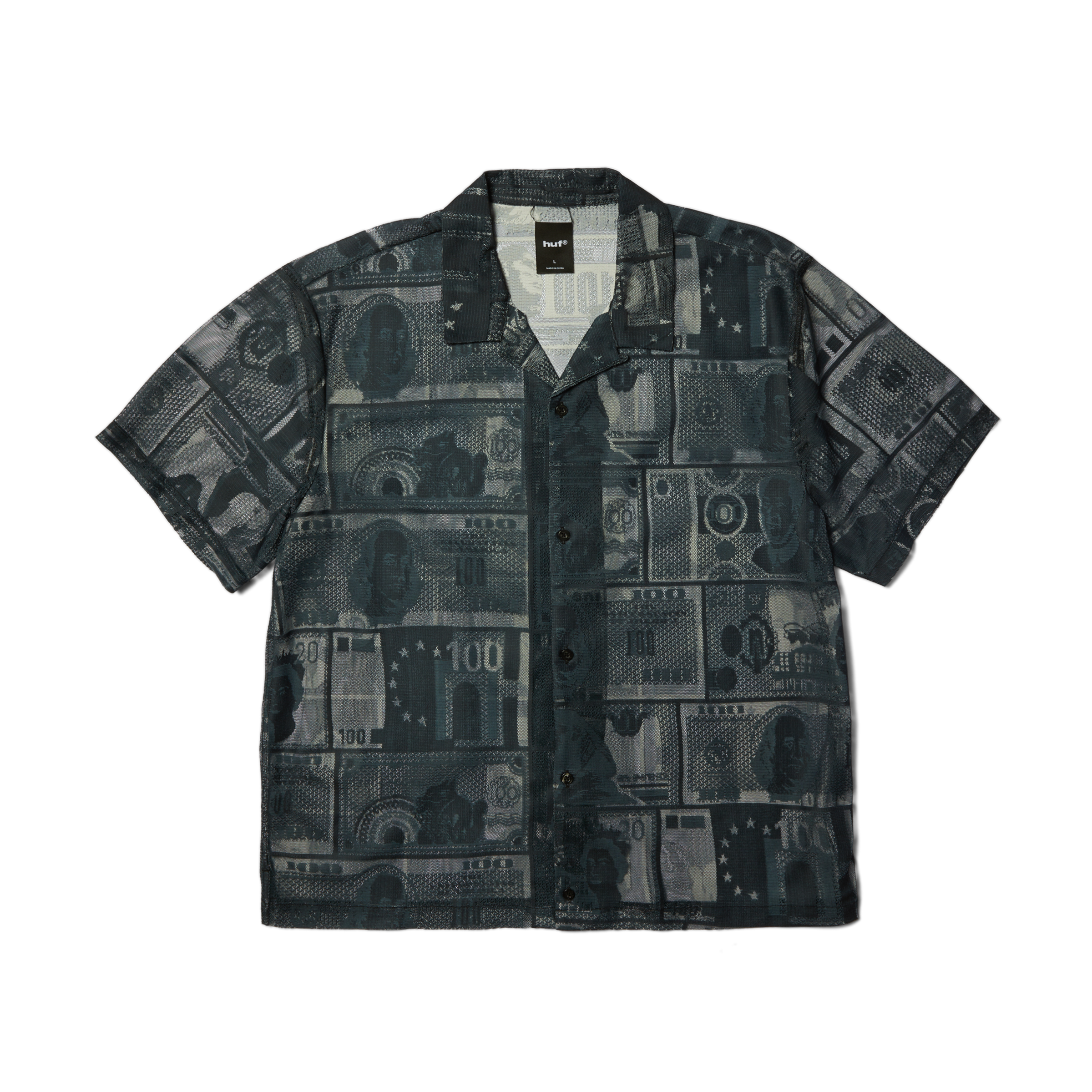 Global Currency Lace Shirt | Black front view