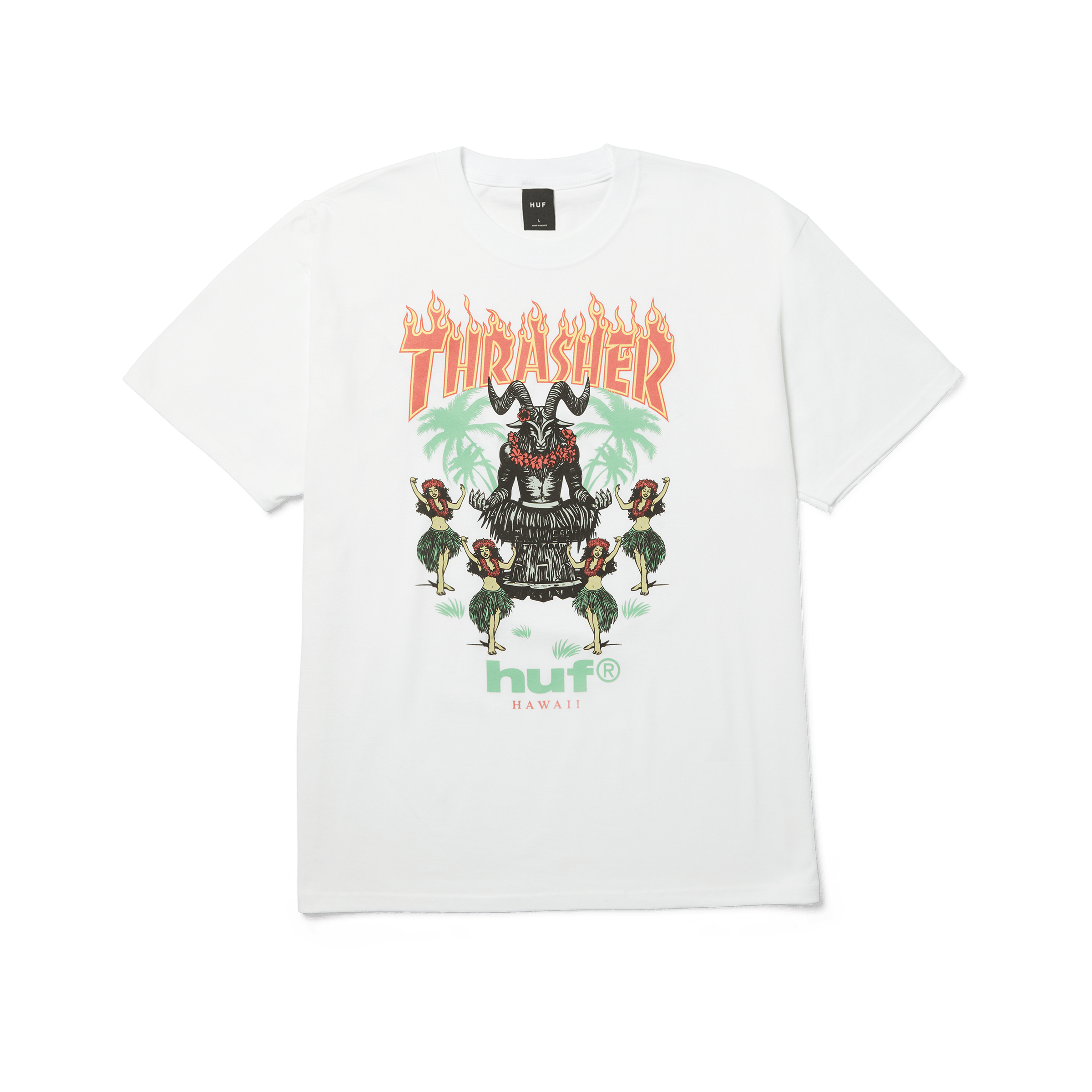 HUF x Thrasher Goat Luau T-Shirt | White front view