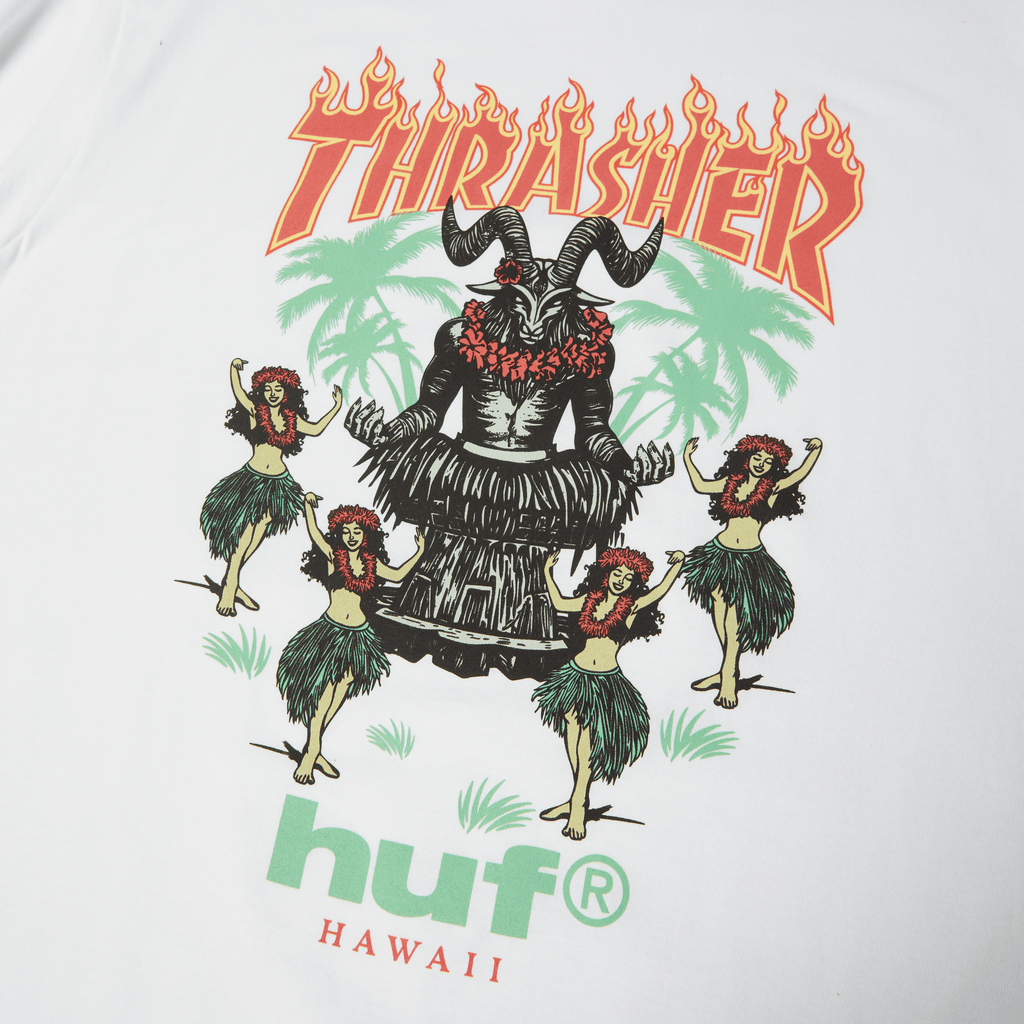 HUF x Thrasher Goat Luau T-Shirt | White view 2