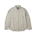 H Star Long Sleeve Plaid Shirt | Putty front view