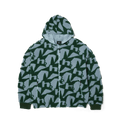 H Star Repeat High Pile Jacket | Ice Blue front view