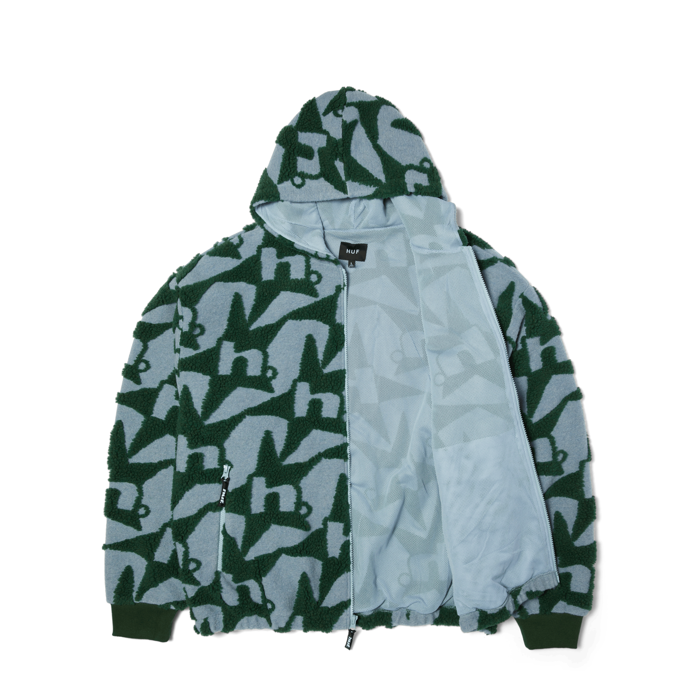 H Star Repeat High Pile Jacket | Ice Blue view 2