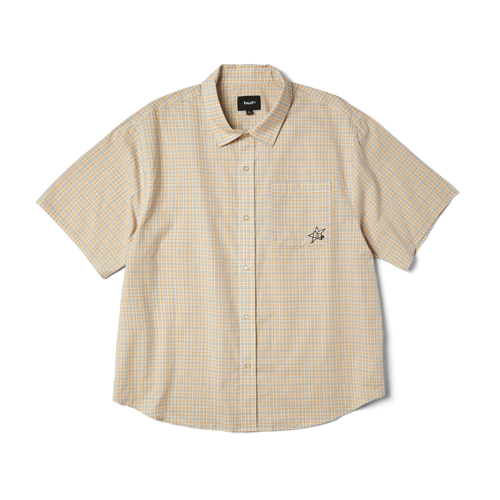 H Star Plaid Shirt | Putty front view