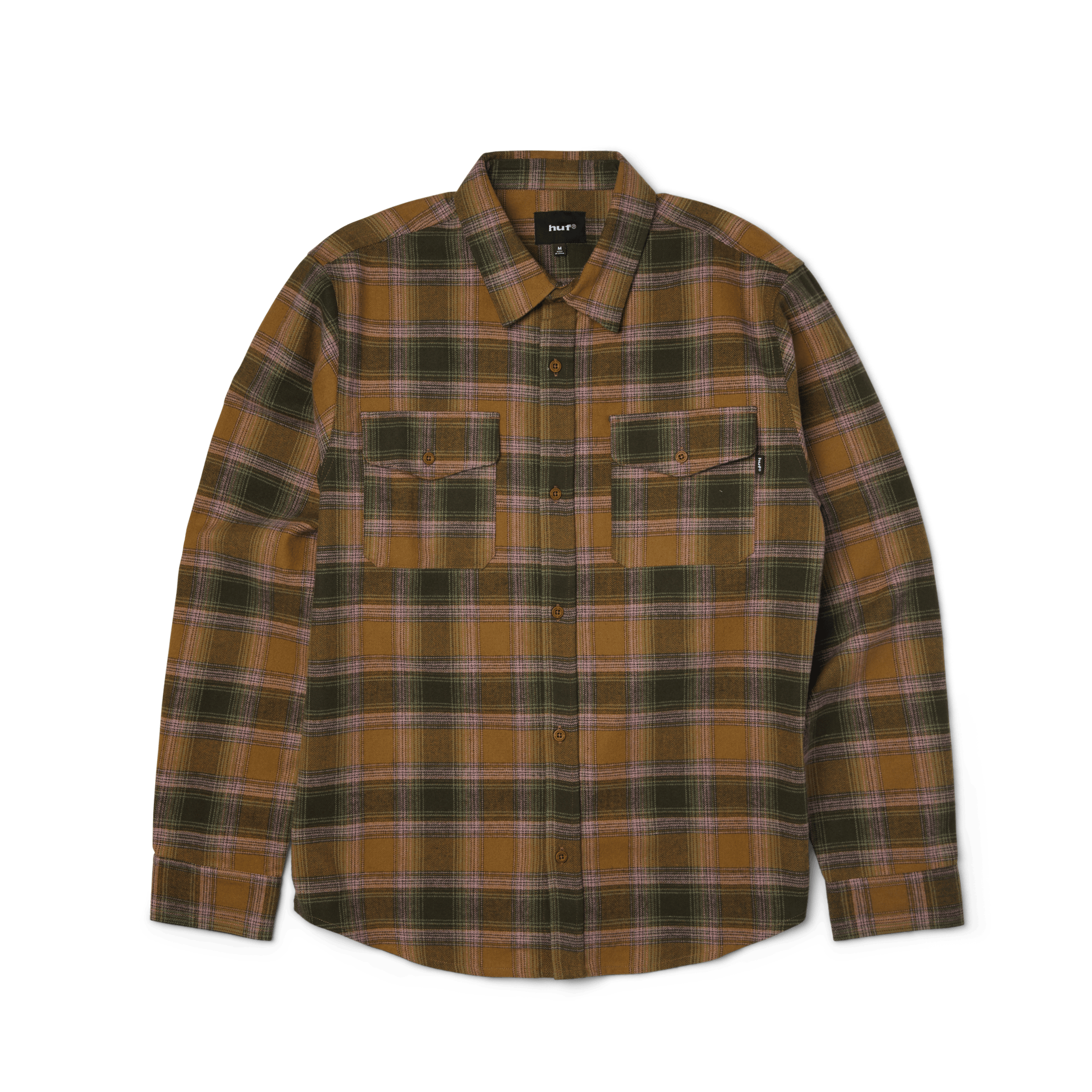 Hanover Long Sleeve Flannel Shirt | Olive front view