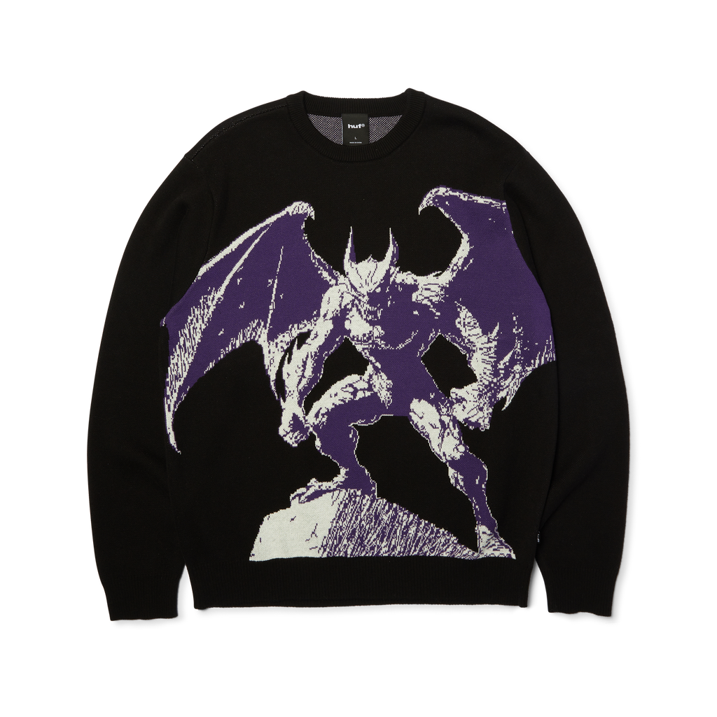 Heaven Can Wait Crewneck Sweater | Black front view