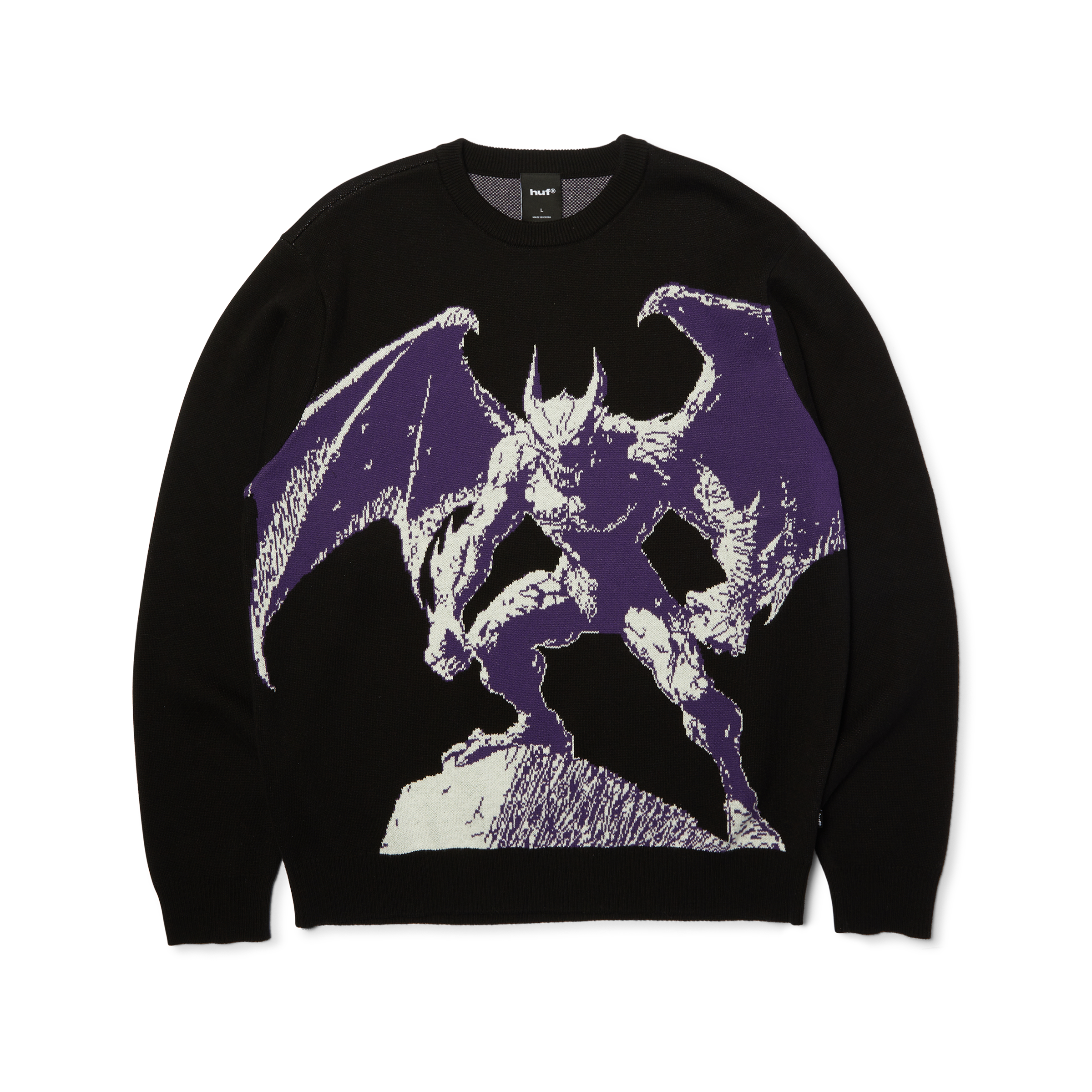 Heaven Can Wait Crewneck Sweater | Black front view