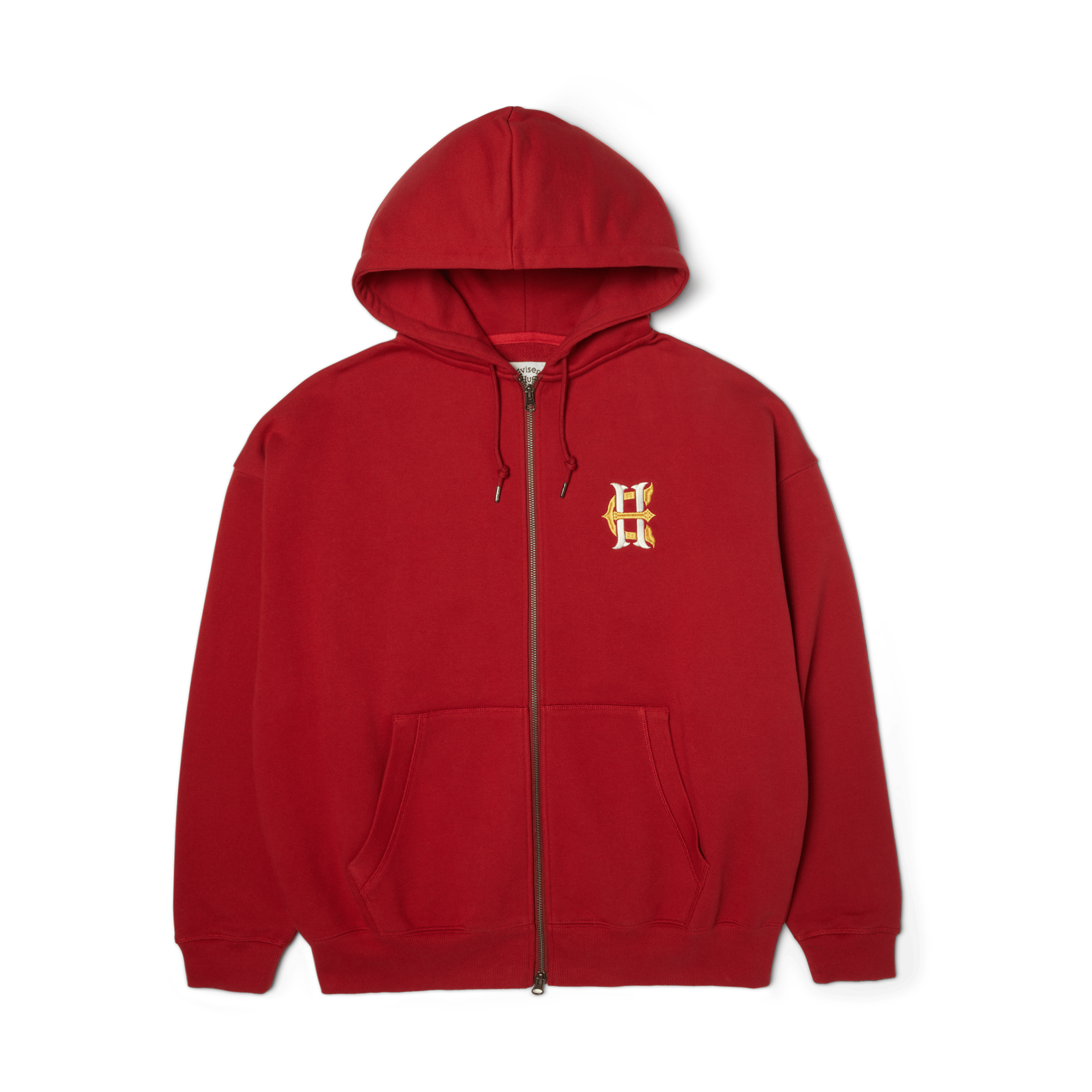 HUF x Evisen Hufuji Zip Hoodie | Red front view