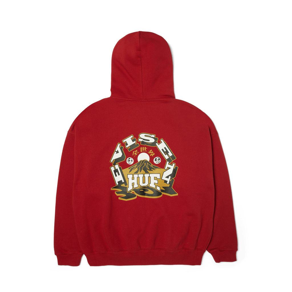 HUF x Evisen Hufuji Zip Hoodie | Red view 2