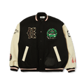 HUF x Evisen Stadium Logo Jacket | Black front view