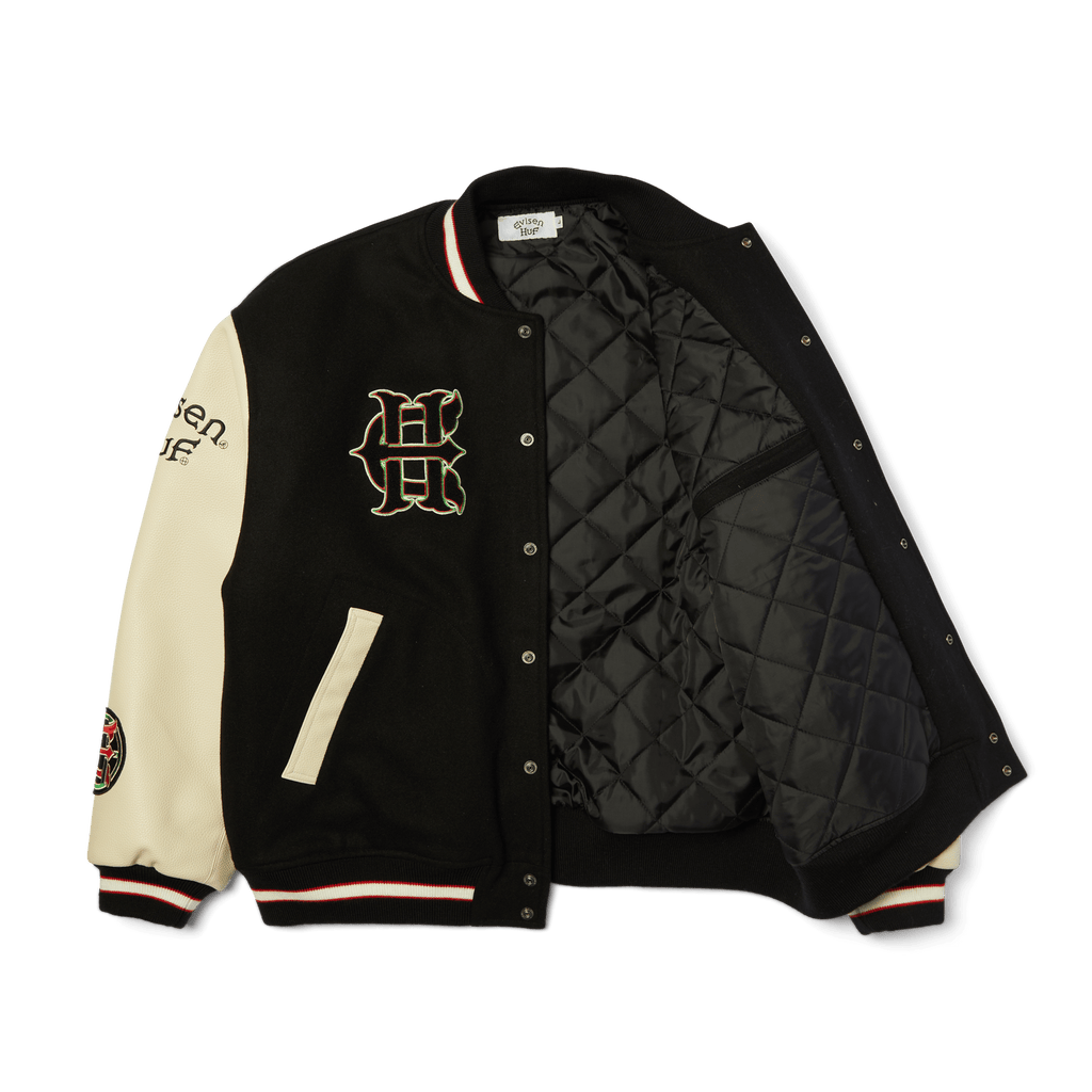 HUF x Evisen Stadium Logo Jacket | Black view 2