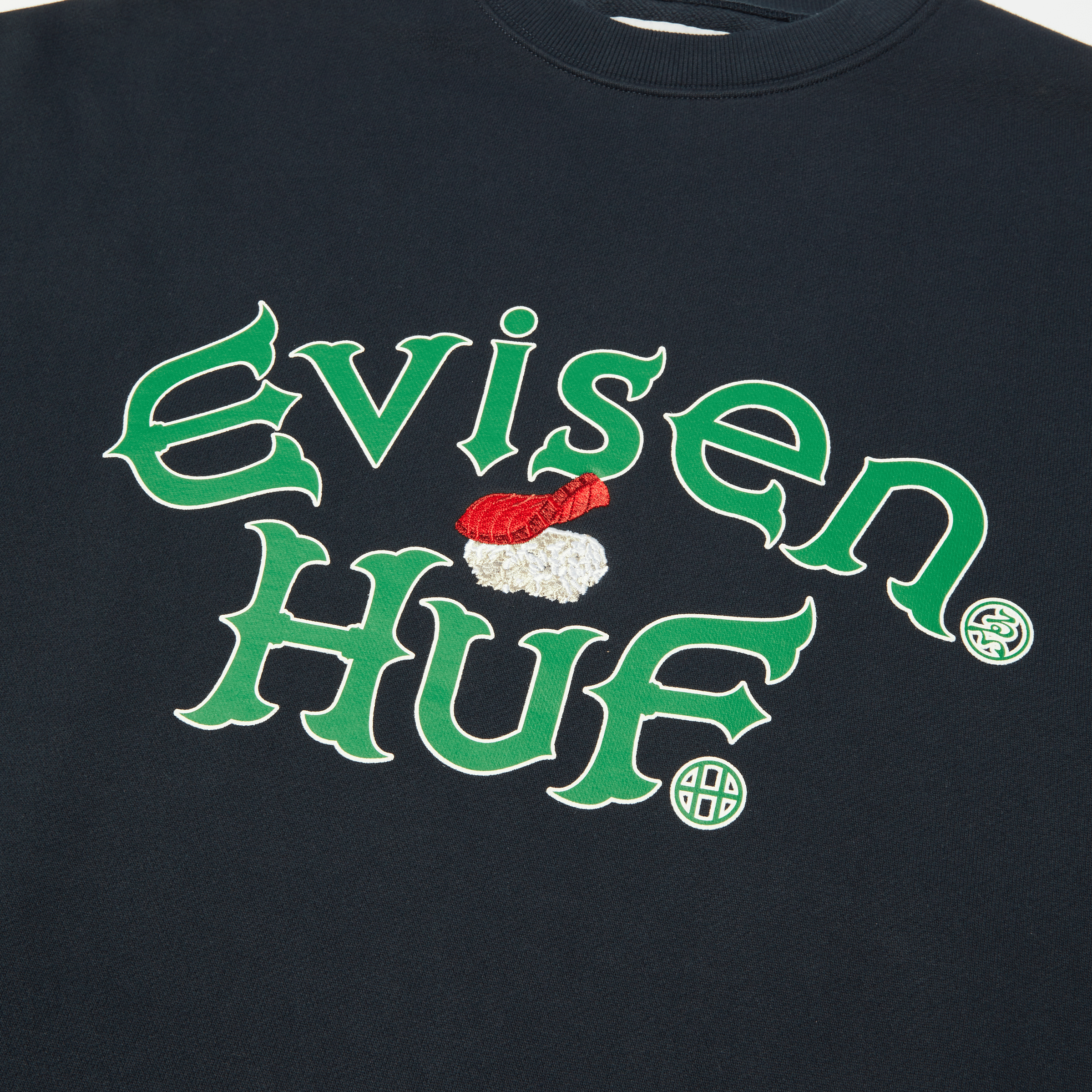 HUF x Evisen Sushi Crew Fleece Sweatshirt | Navy view 2