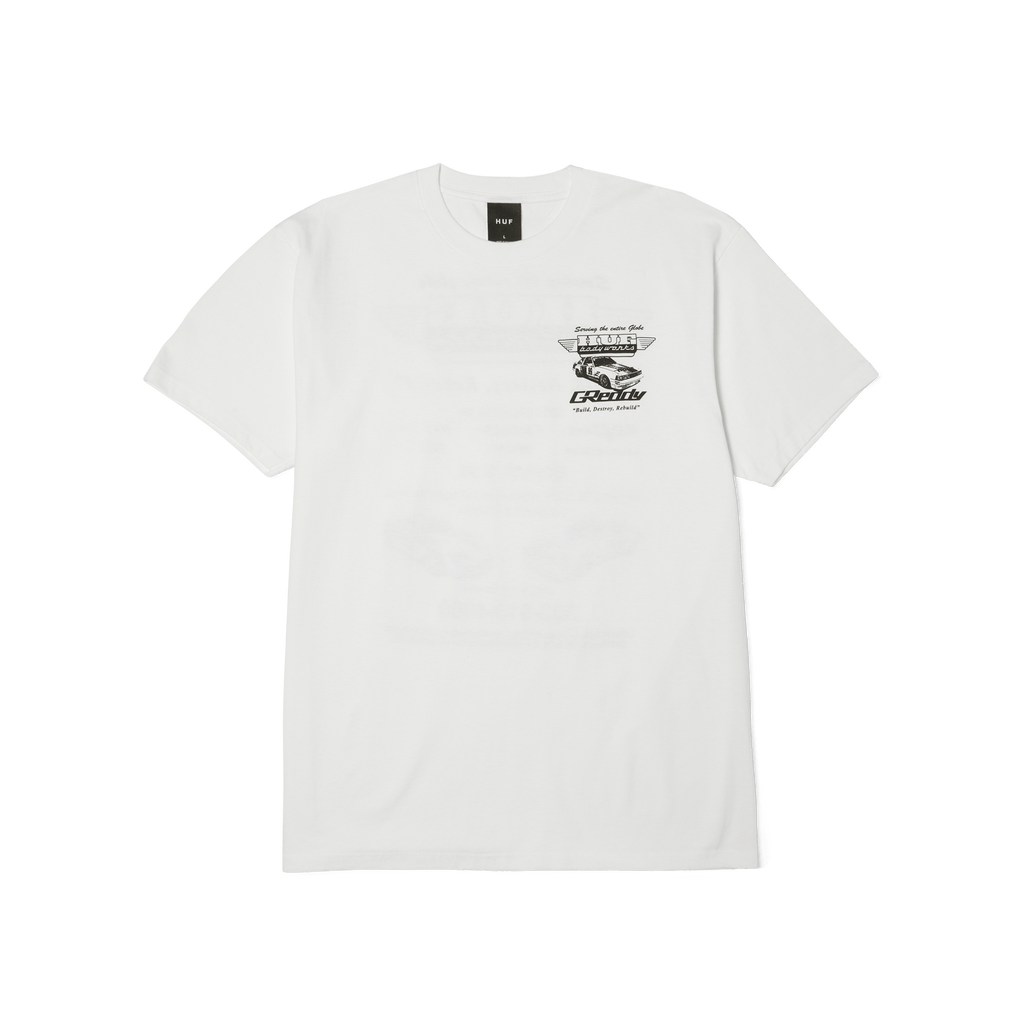 HUF x GReddy Body Works T-Shirt | White view 2