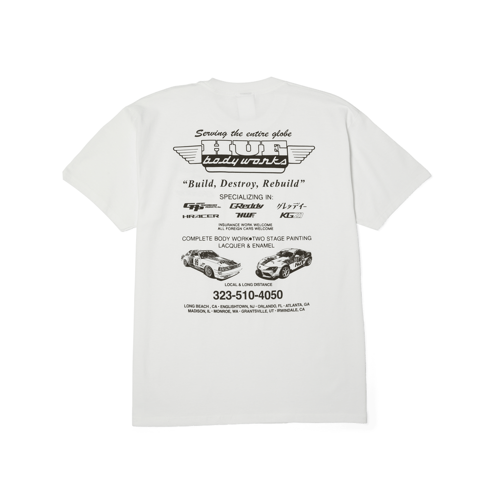 HUF x GReddy Body Works T-Shirt | White front view