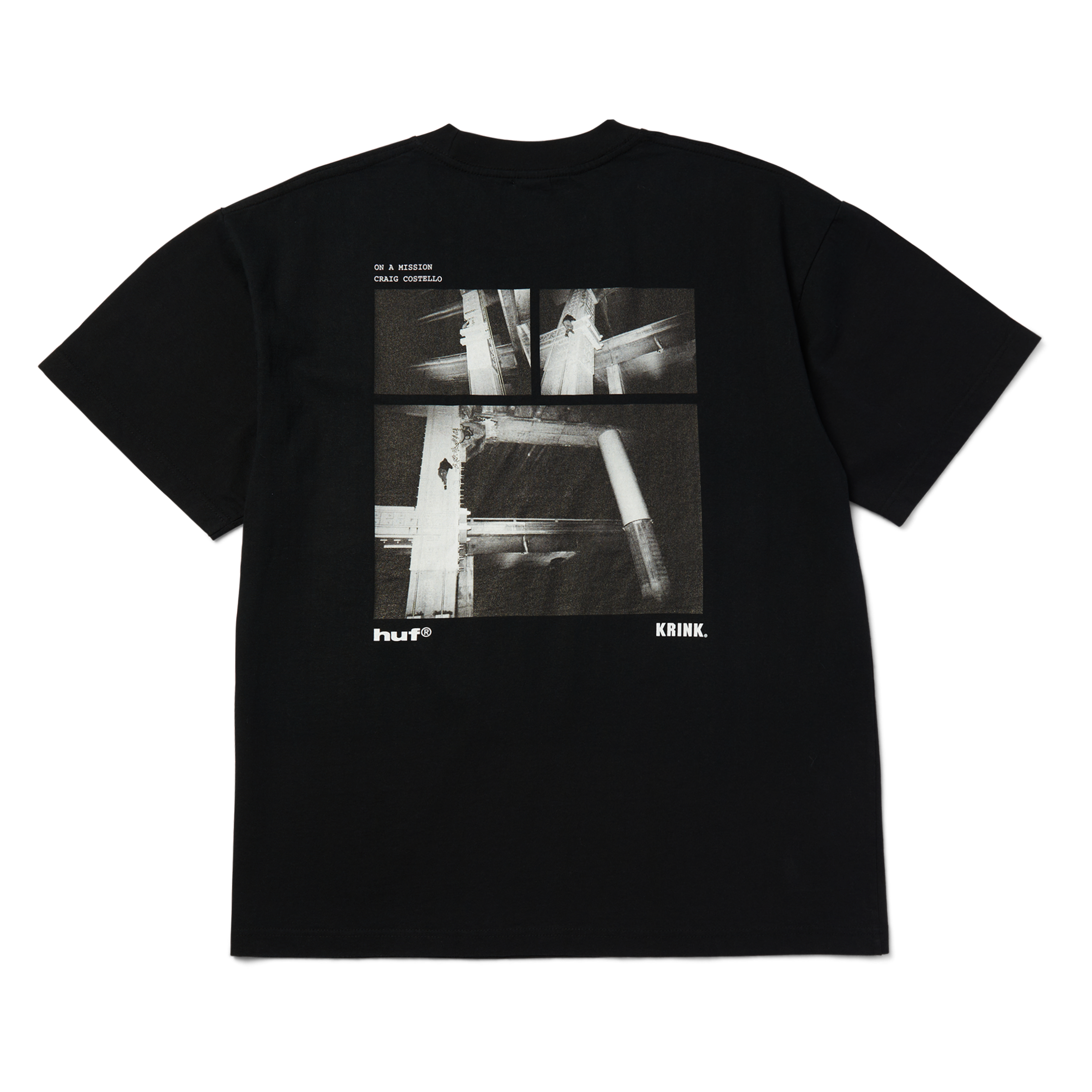 Huf x Krink Night Life T-Shirt | Black front view
