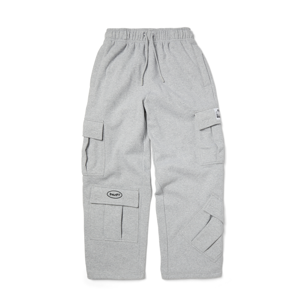 Huf x PROCLUB Multi Pocket Pant | Heather Grey front view