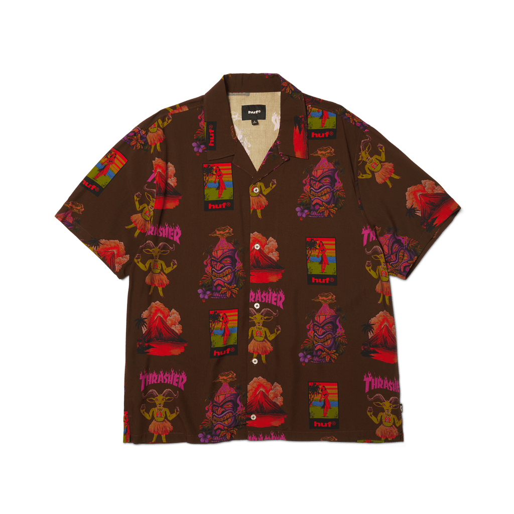 HUF x Thrasher Hawaiian Shirt | Multi front view