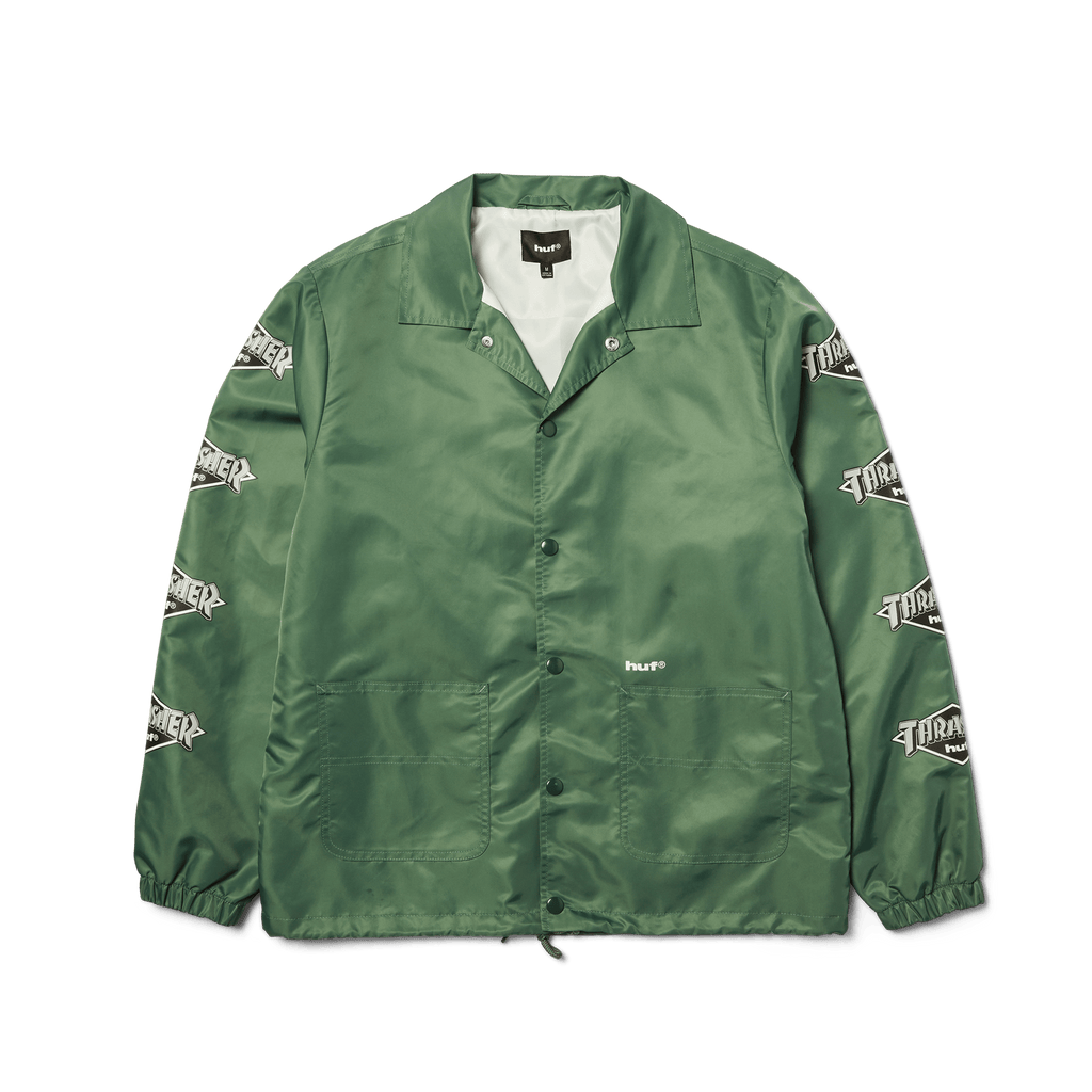 HUF x Thrasher Logo Jacket | Forest Green front view