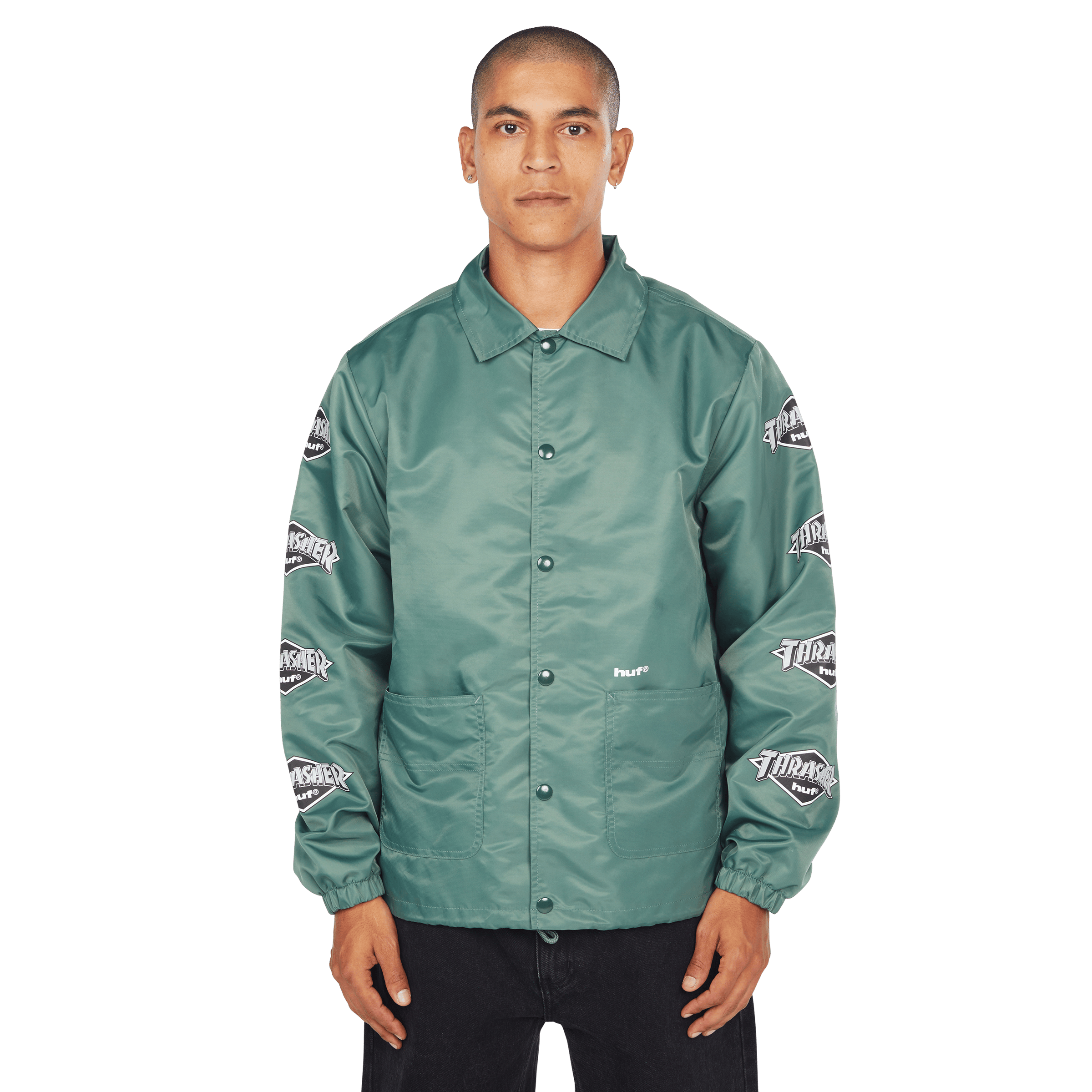 HUF x Thrasher Logo Jacket | Forest Green view 2