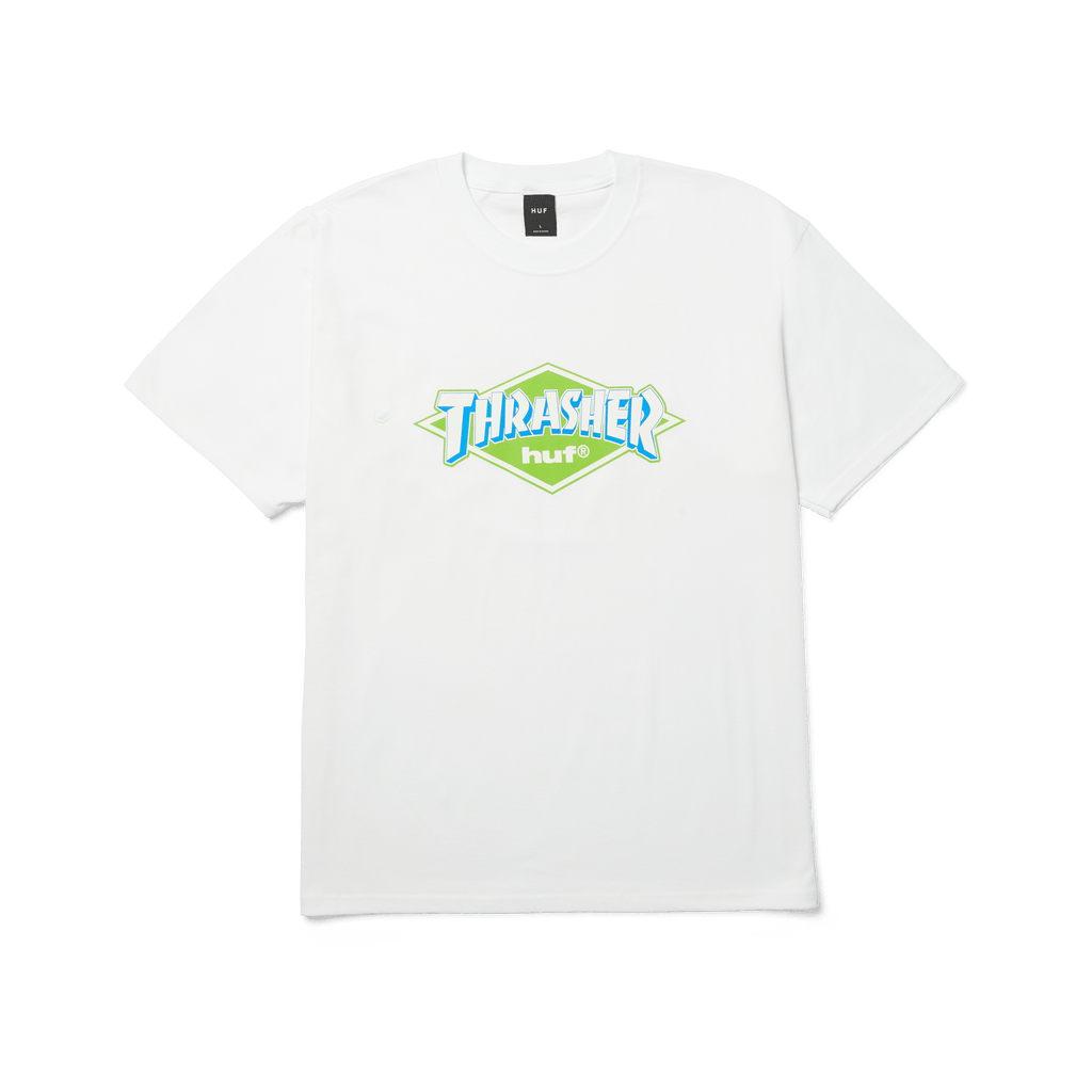 HUF x Thrasher Logo T-Shirt | White front view
