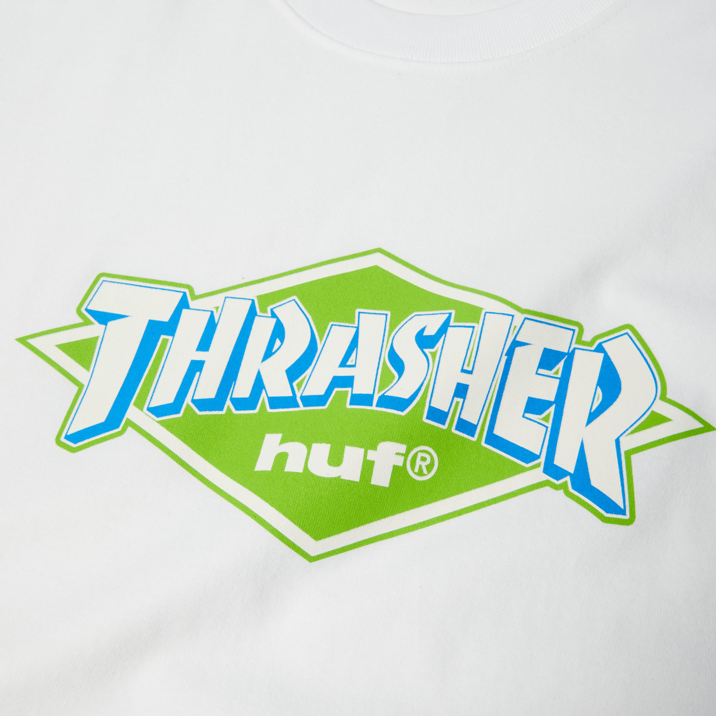 HUF x Thrasher Logo T-Shirt | White view 2