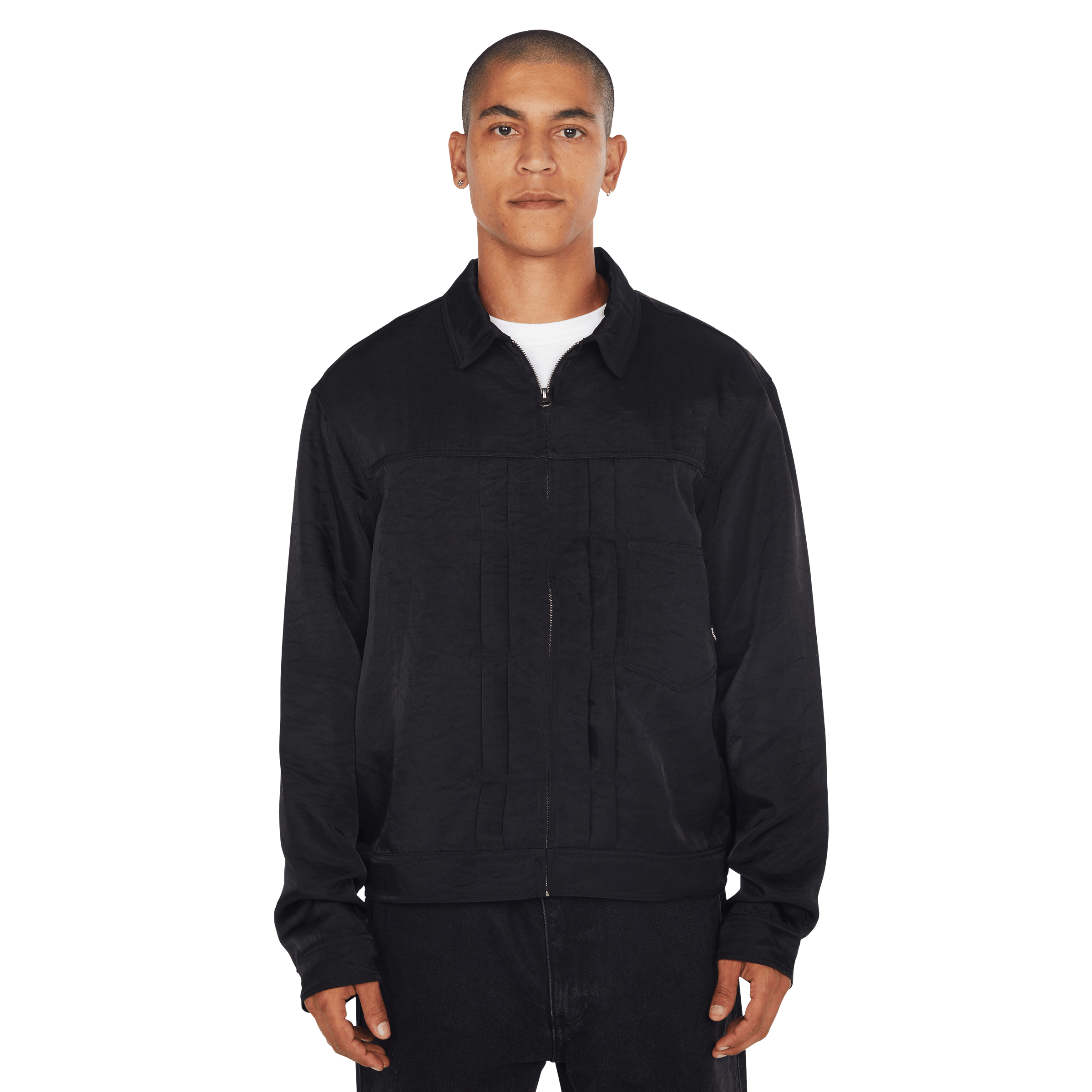 HUF x Thrasher Trucker Jacket | Black view 2