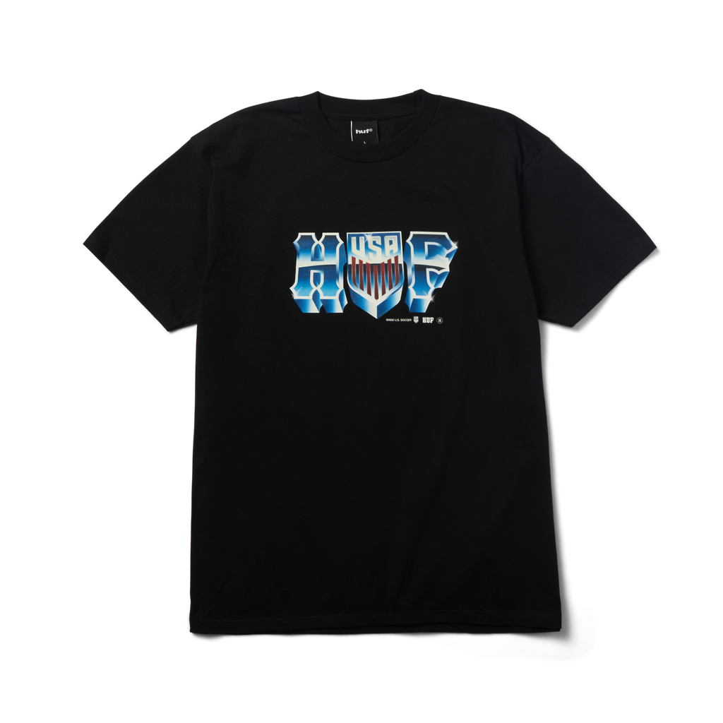 huf x USSF T-Shirt | Black front view