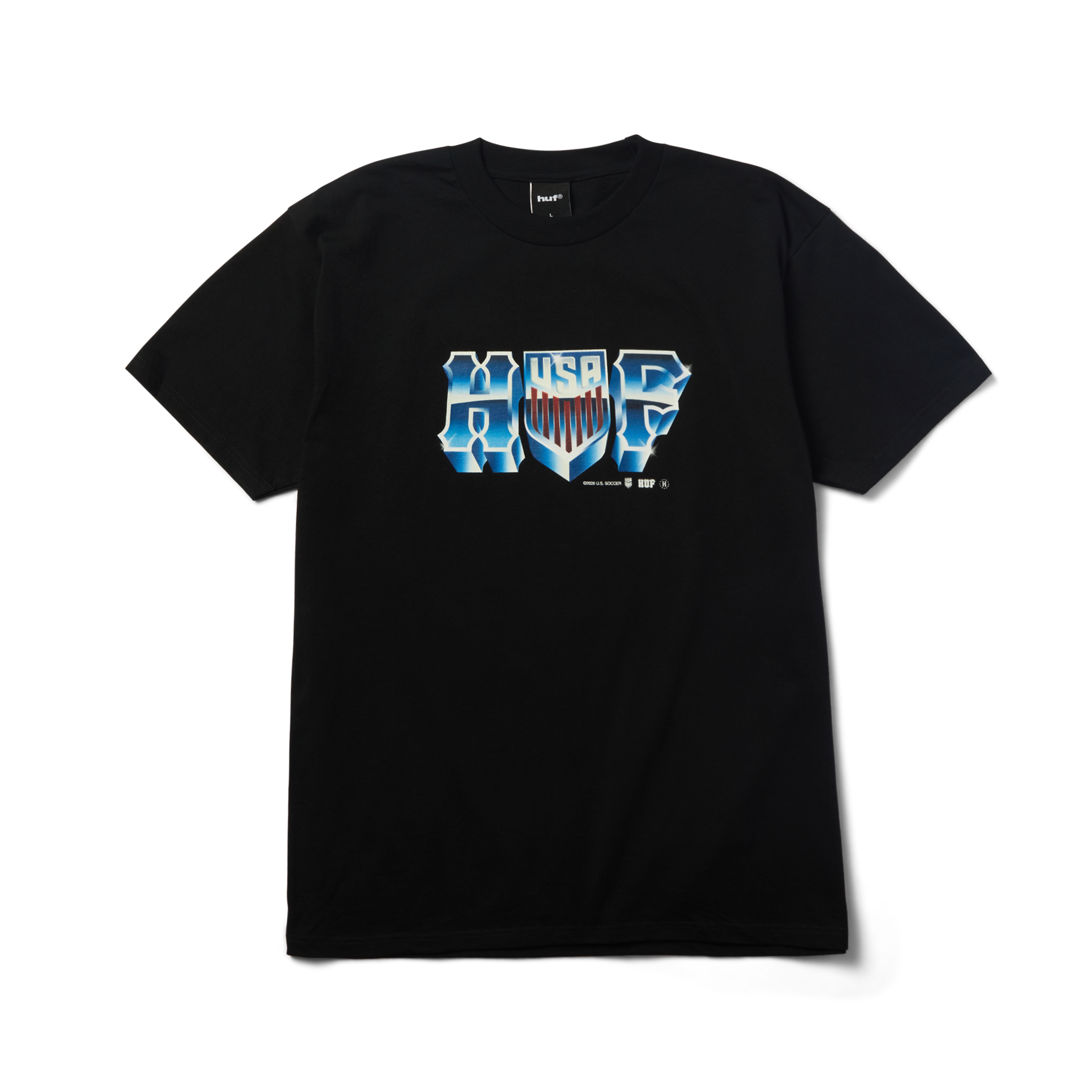 huf x USSF T-Shirt | Black front view