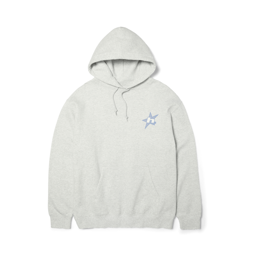 Ice Star Pullover Hoodie | Heather Grey front view