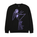 HUF x Nightmare Before Christmas Jack Skellington Crewneck Sweatshirt | Black front view