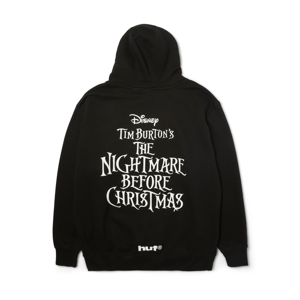 HUF x Nightmare Before Christmas Jack Town Meeting Pullover Hoodie | Black view 2