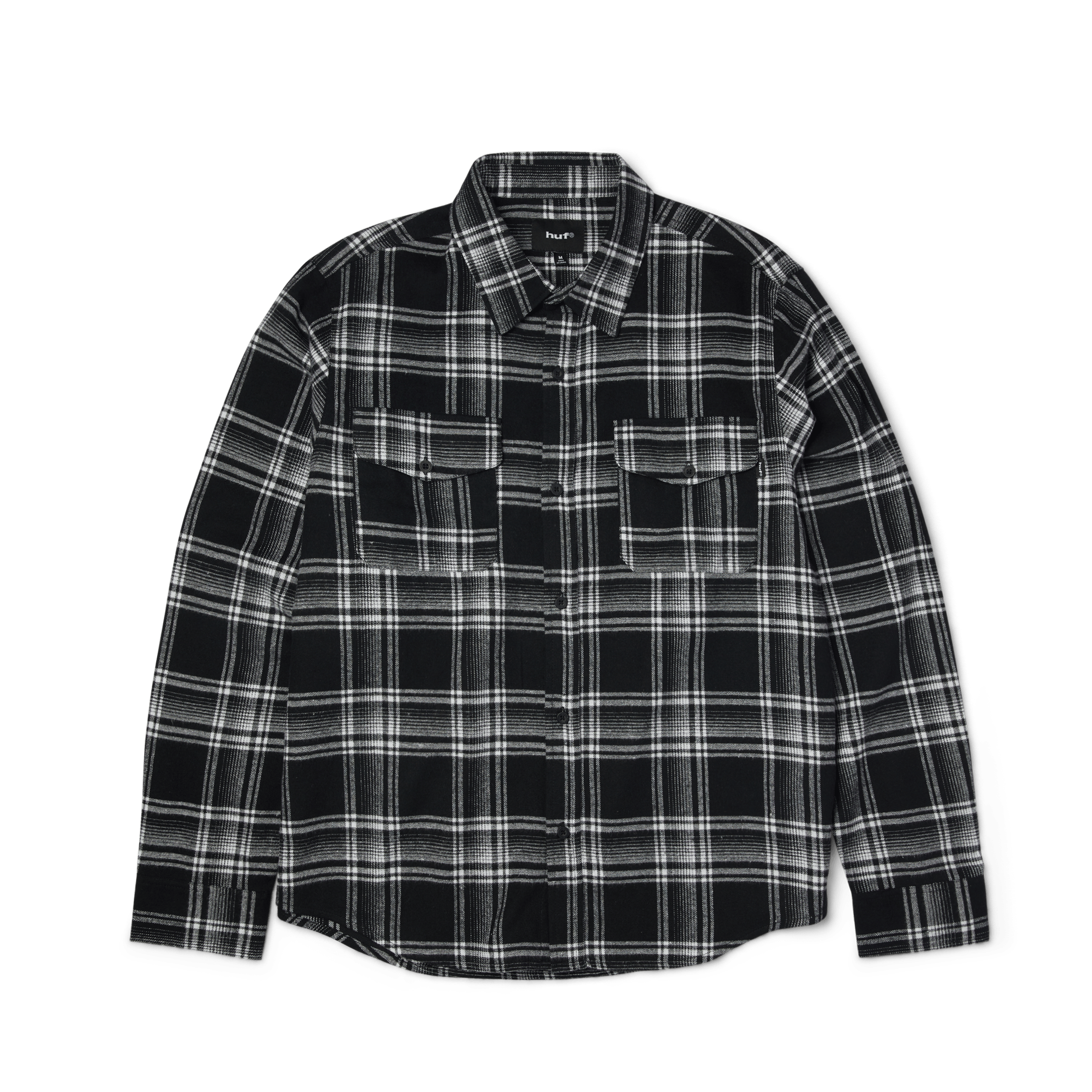 Jerome Long Sleeve T-Shirt Flannel Shirt | Black front view