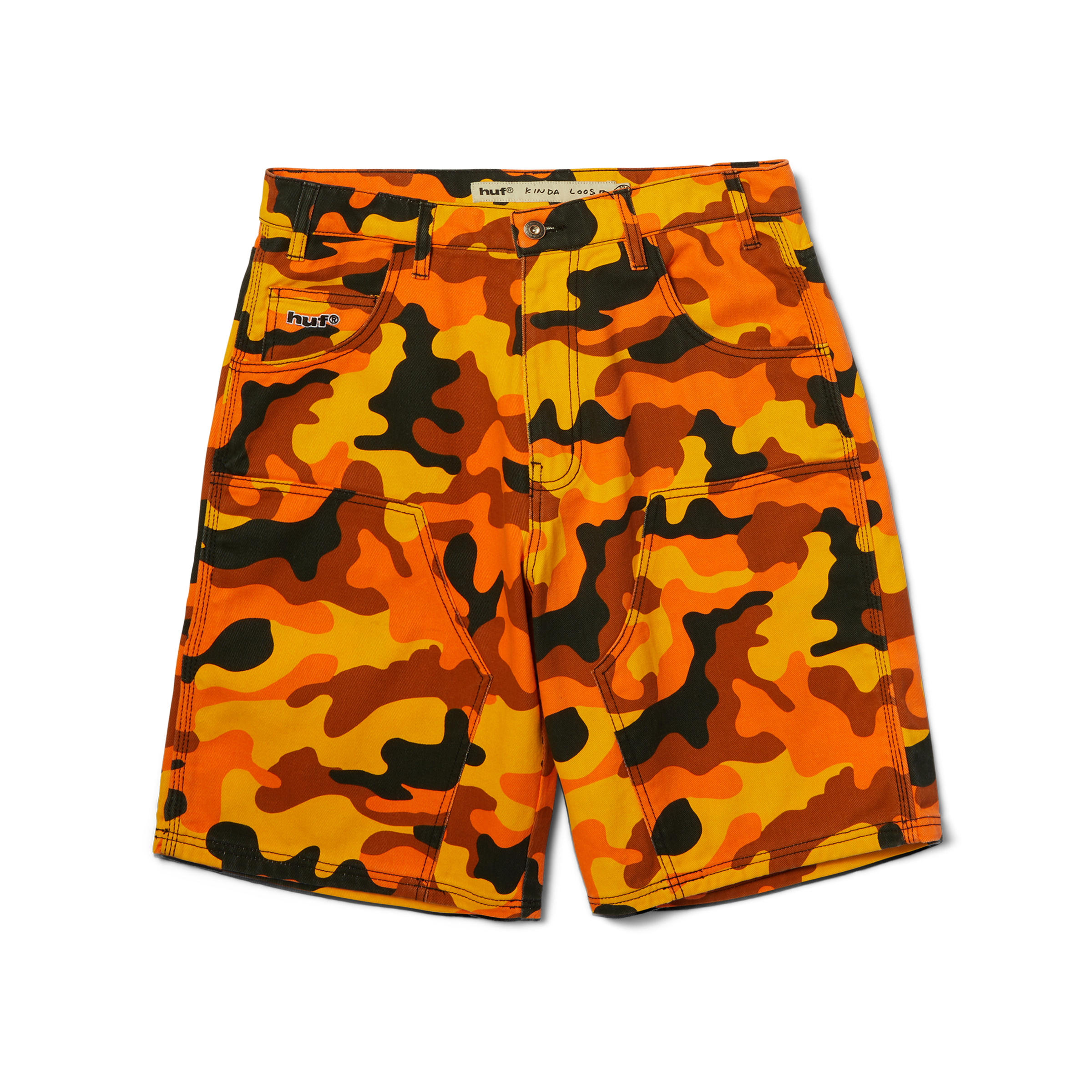 Kinda Loose Double-Knee Camo Short | Lava front view